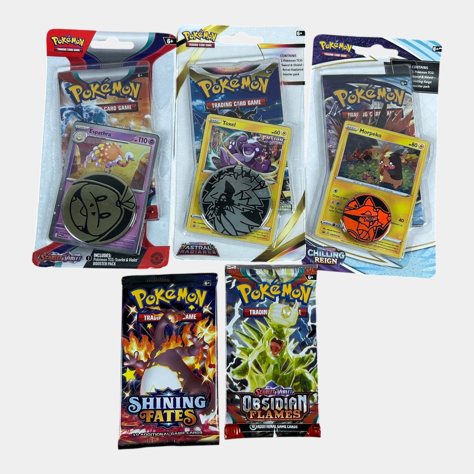 Pokemon Cards Sealed Blister Packs With Promos Scarlet & Violet Sword & Shield Shining Fates Astral (1 of 2)