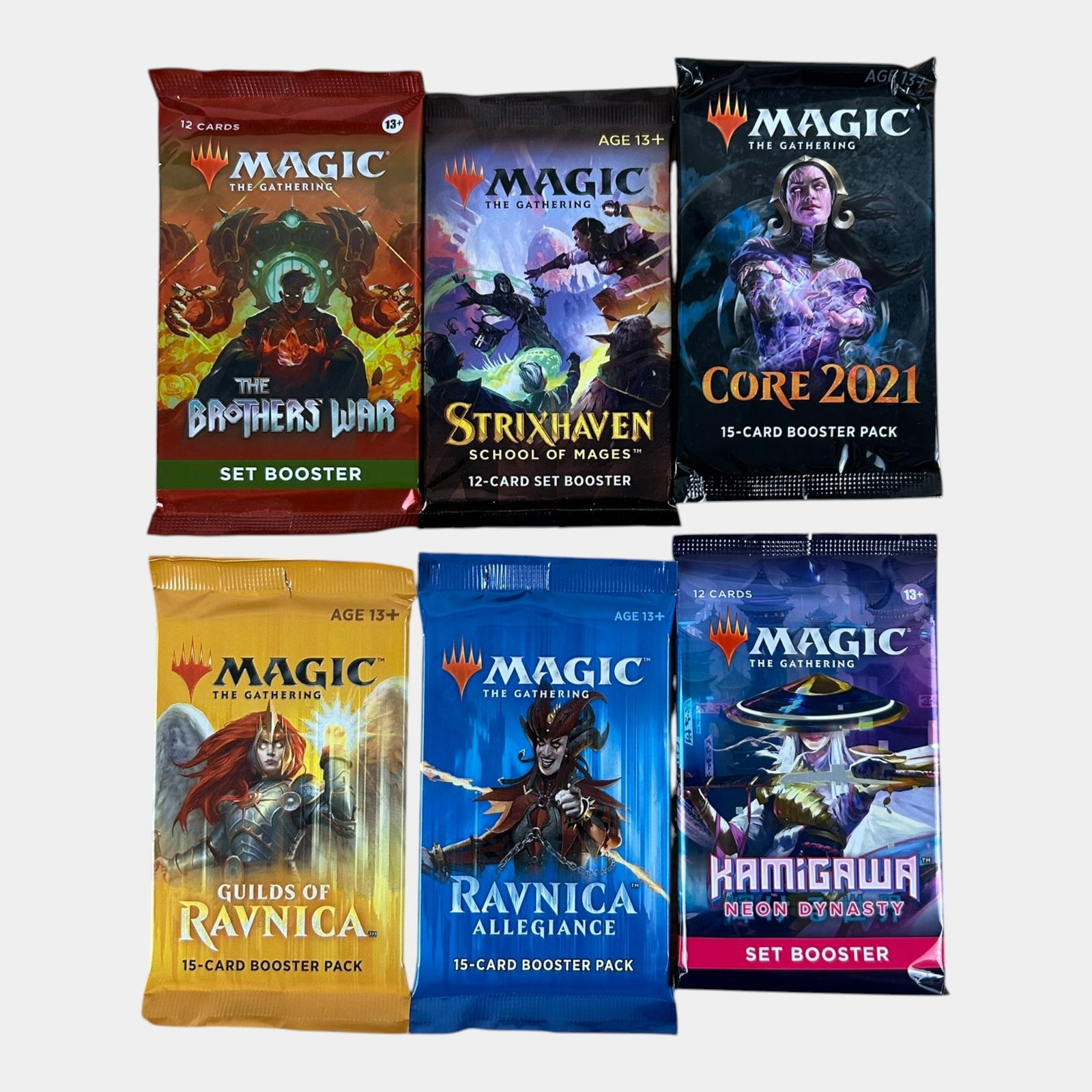 Magic The Gathering TCG Sealed Set Booster Packs Brothers War, Strixhaven, Ravnica, & More MTG Cards (1 of 2)