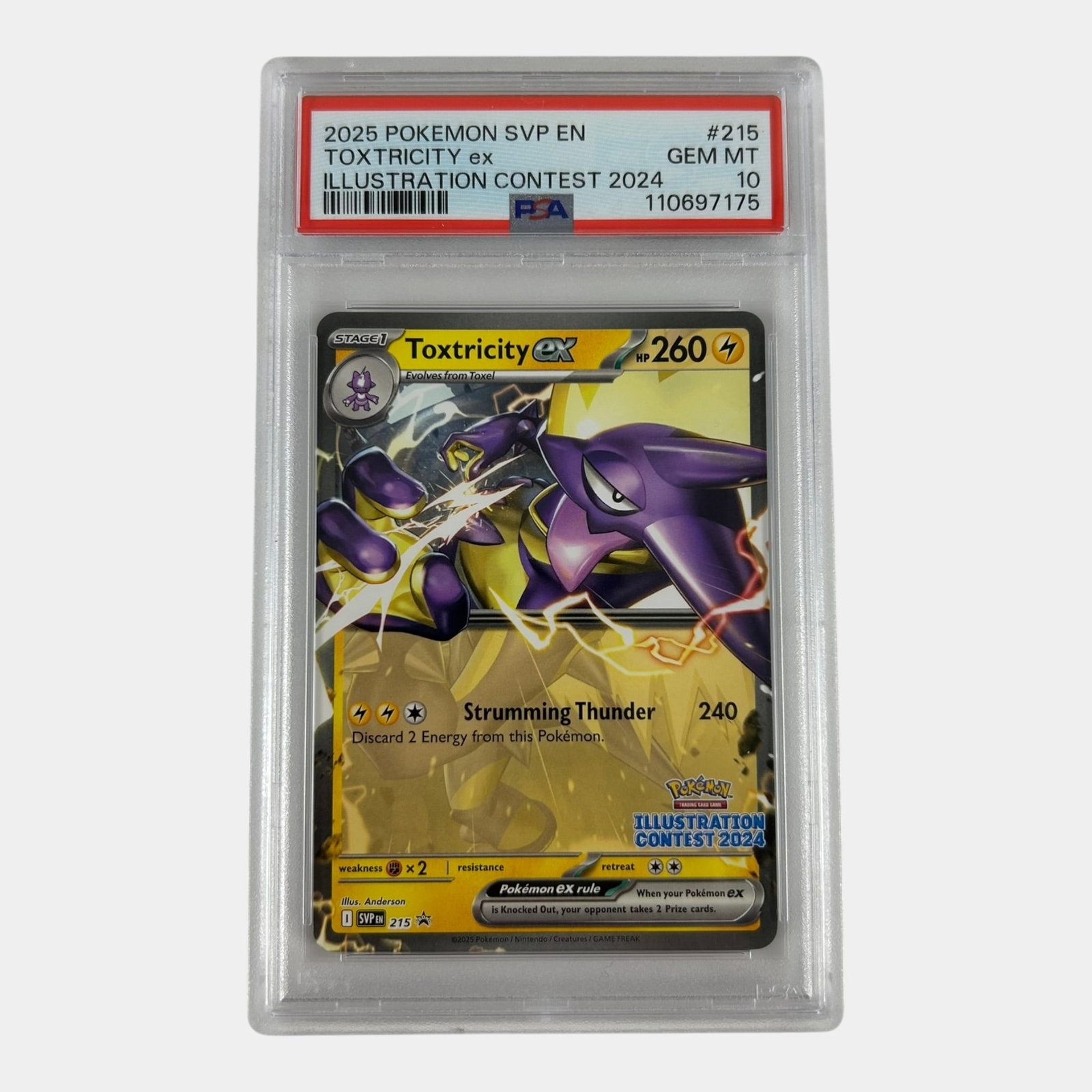 Toxtricity #215 Black Star Promo PSA 10 Scarlet & Violet Illustration Contest 2024 Graded Pokemon (1 of 2)