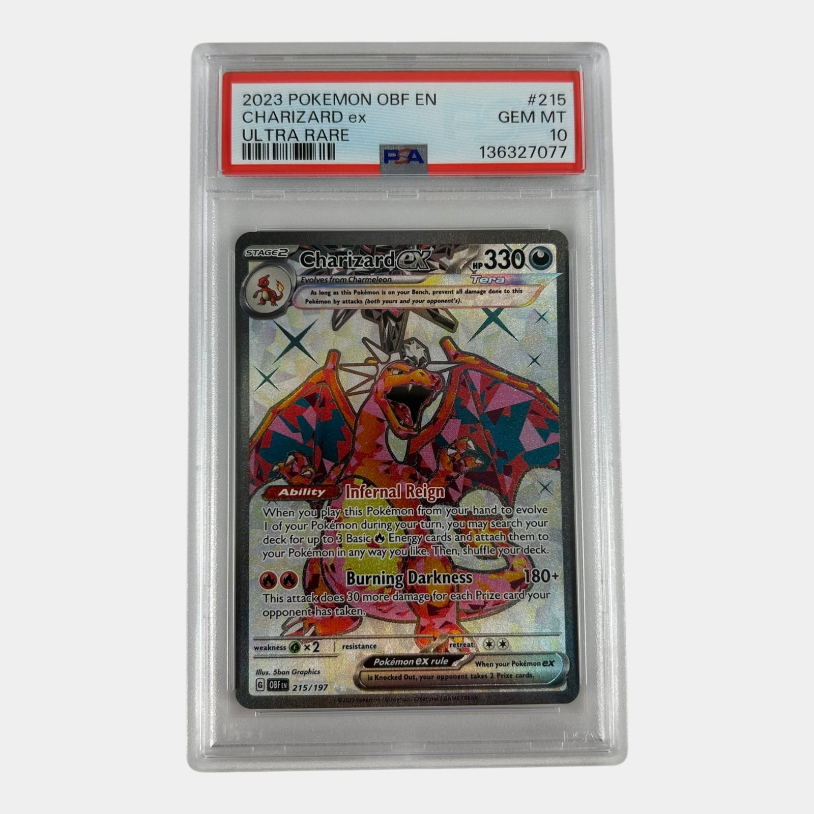 Charizard EX 215/197 PSA 10 Obsidian Flames Scarlet & Violet Graded Slabbed Pokemon Card (1 of 2)
