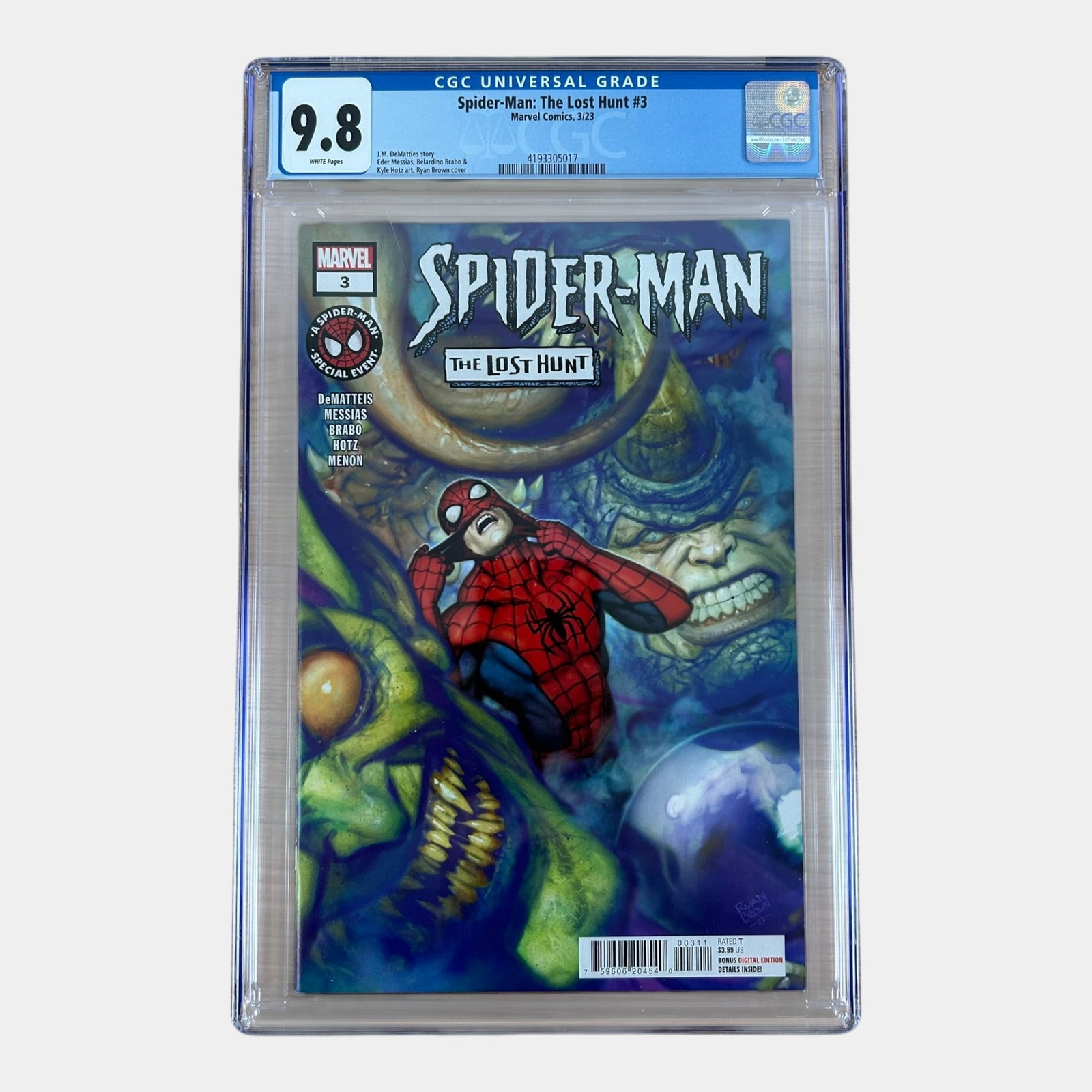 Spider-Man: The Lost Hunt #3 CGC 9.8 White Pages Marvel Comics Graded Comic Book (1 of 2)