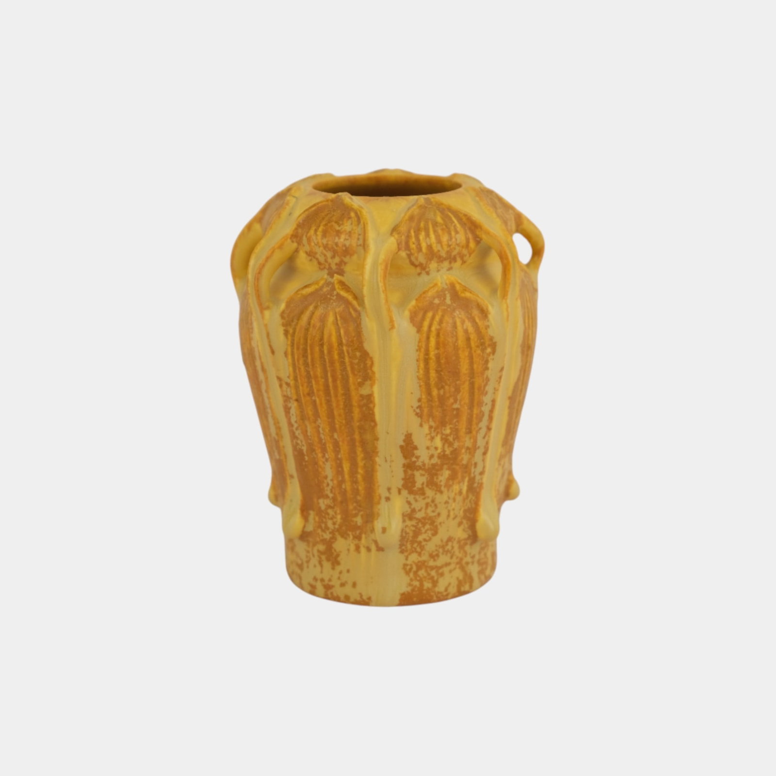 Ephraim Faience 2018 Arts And Crafts Miniature Autumn Wheat Seven Handled Vase (1 of 3)