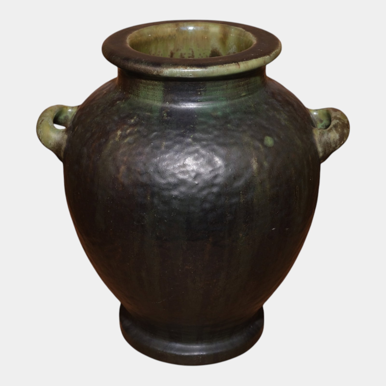 Fulper 1909-1917 Arts And Crafts Pottery Black Over Green Handled Vase 490 (1 of 6)