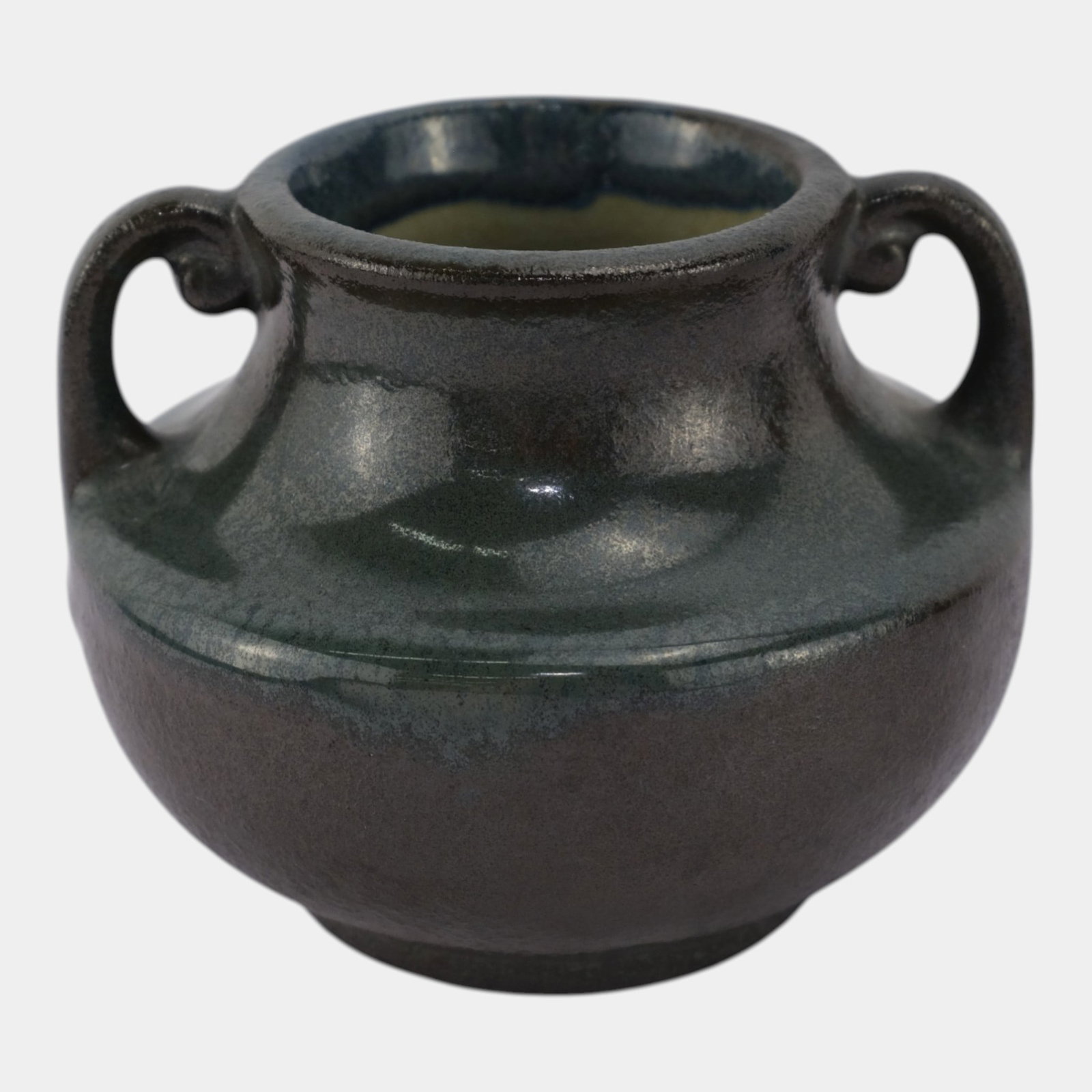 Fulper 1917-19347 Arts And Crafts Pottery Black Glaze Double Handle Vase 831 (1 of 6)