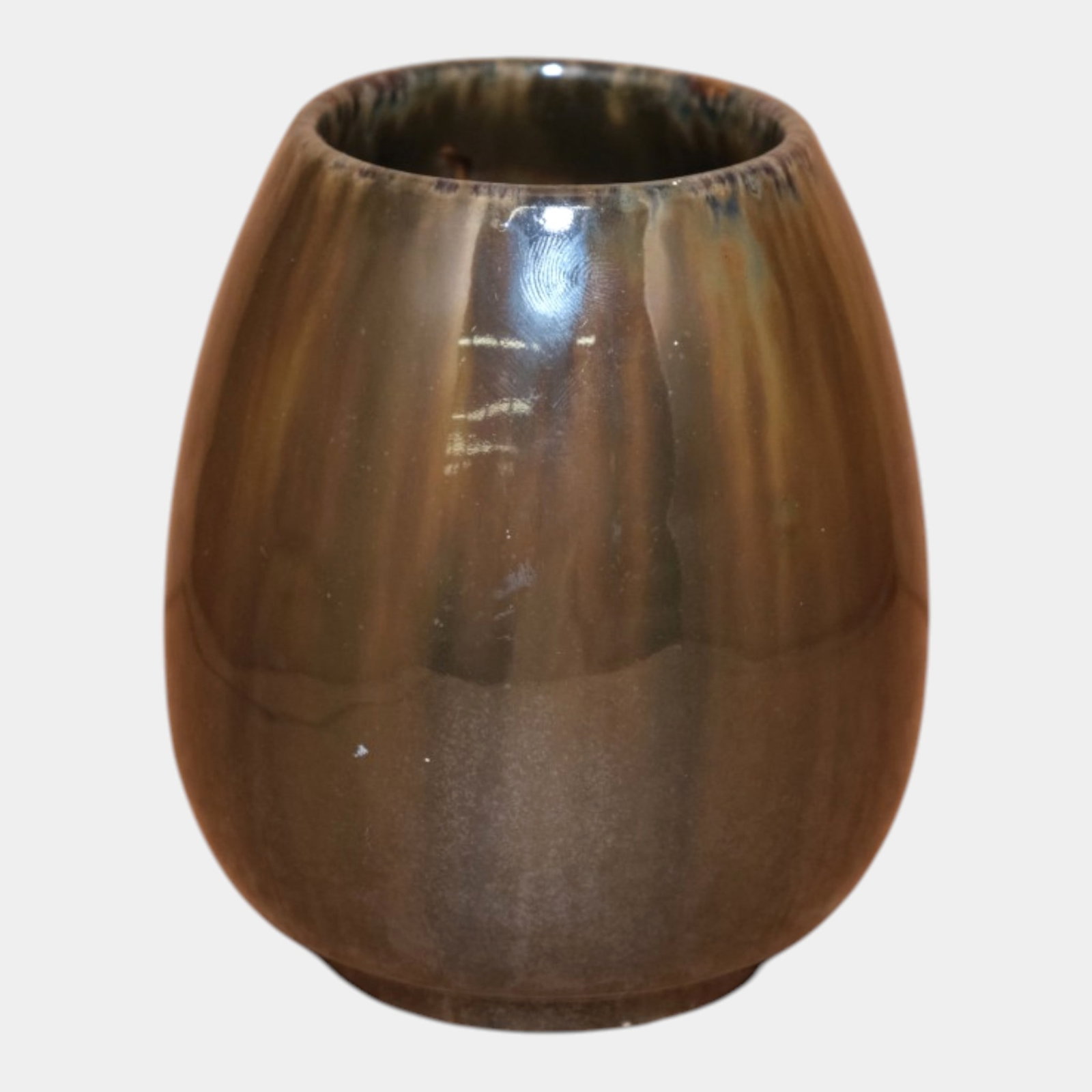Fulper 1917-1934 Arts And Crafts Pottery Brown Flambe Drip Ceramic Vase 011 (1 of 6)