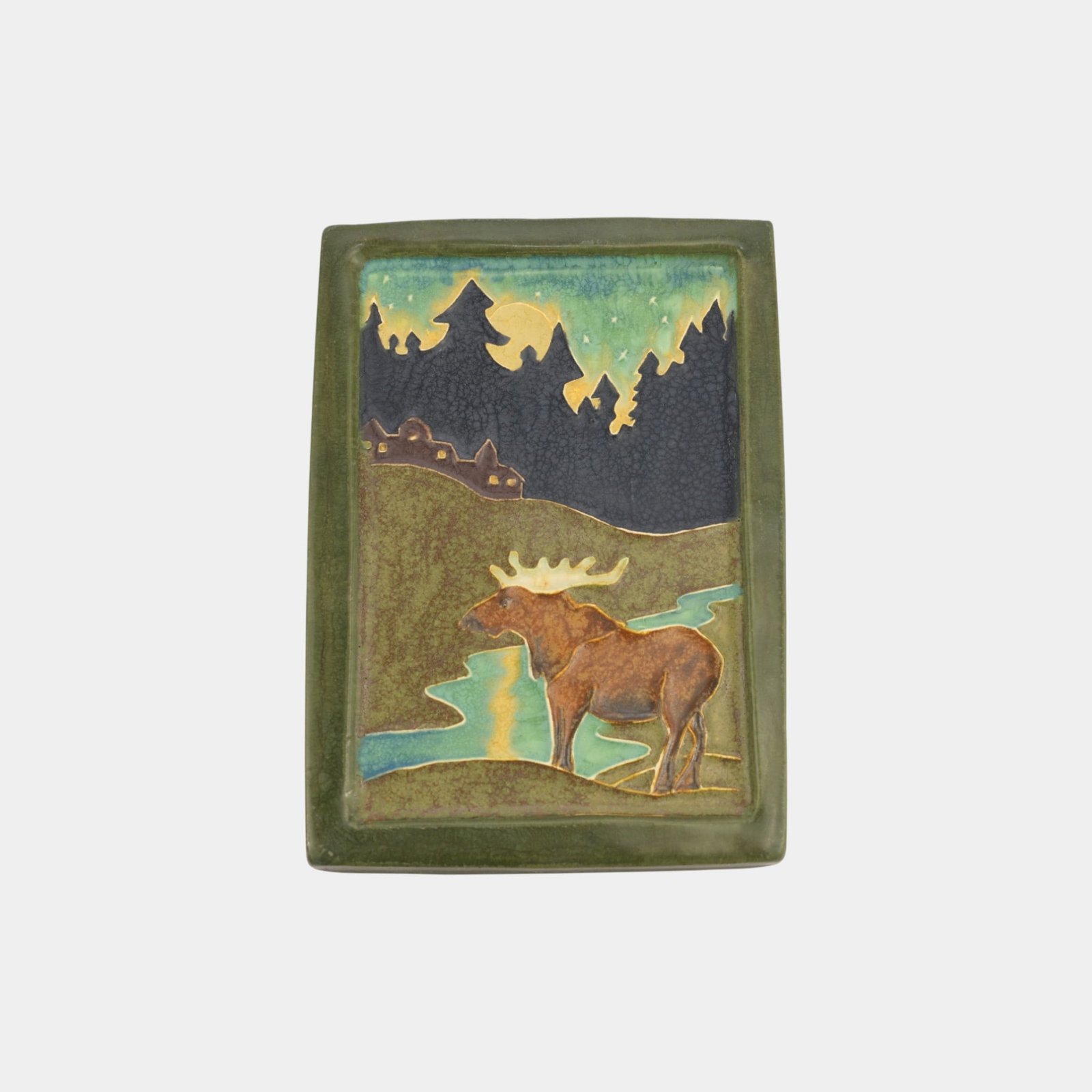 Ephraim Faience 2023 Arts And Crafts Sojourn Scenic Forest Art Pottery Tile: Professional, fast, and affordable in house shipping available for all items.For higher resolution images please visit www.bid.craftedauctions.com Ephraim Faience 2023 Arts And Crafts Sojourn Scenic F