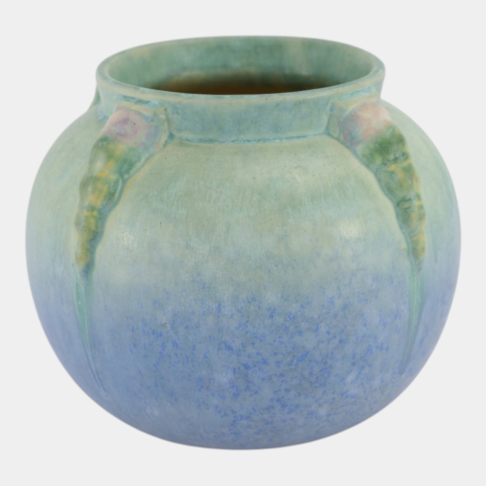 Roseville Topeo Blue1934 Vintage Art Deco Pottery Ceramic Flower Bowl Vase 245-6 (1 of 7)