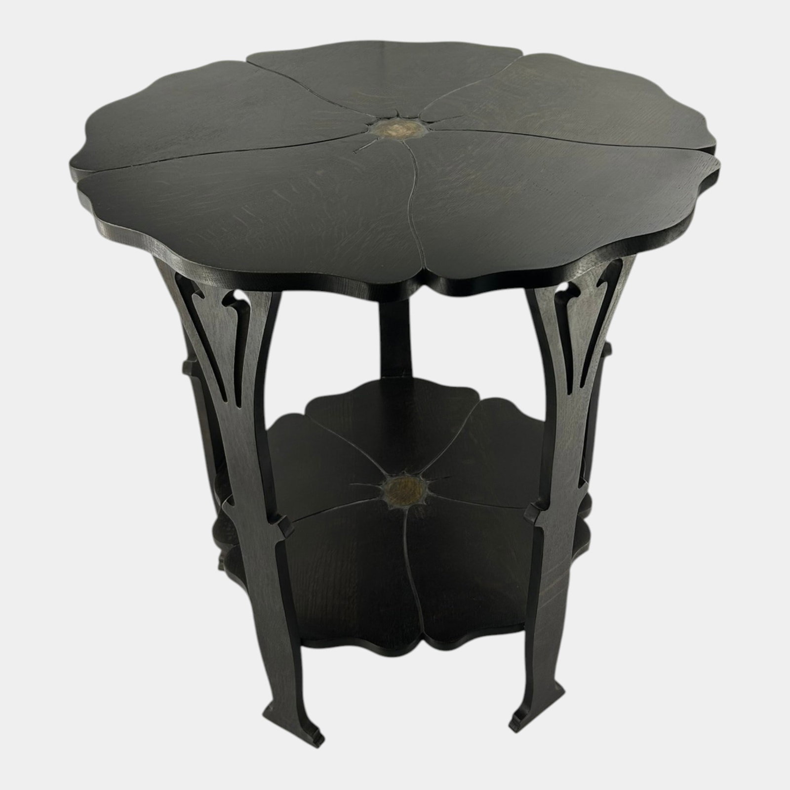 Gustav Stickley Collectors Edition Reissue Dark Ebony Finish Hand Carved Grand Poppy Table (1 of 11)