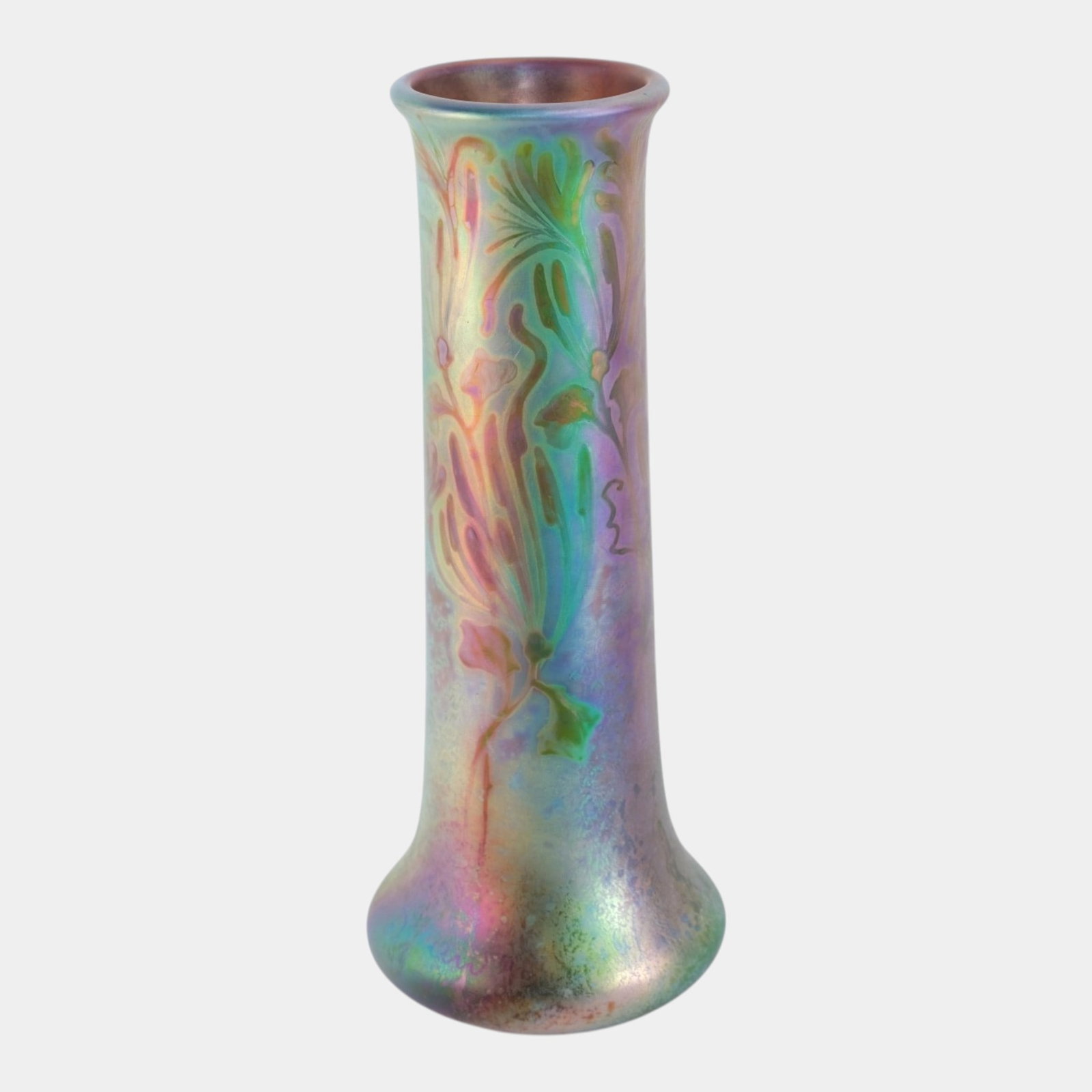 Weller Sicard 1902-07 Art Nouveau Pottery Iridescent Luster Floral Vase (1 of 8)