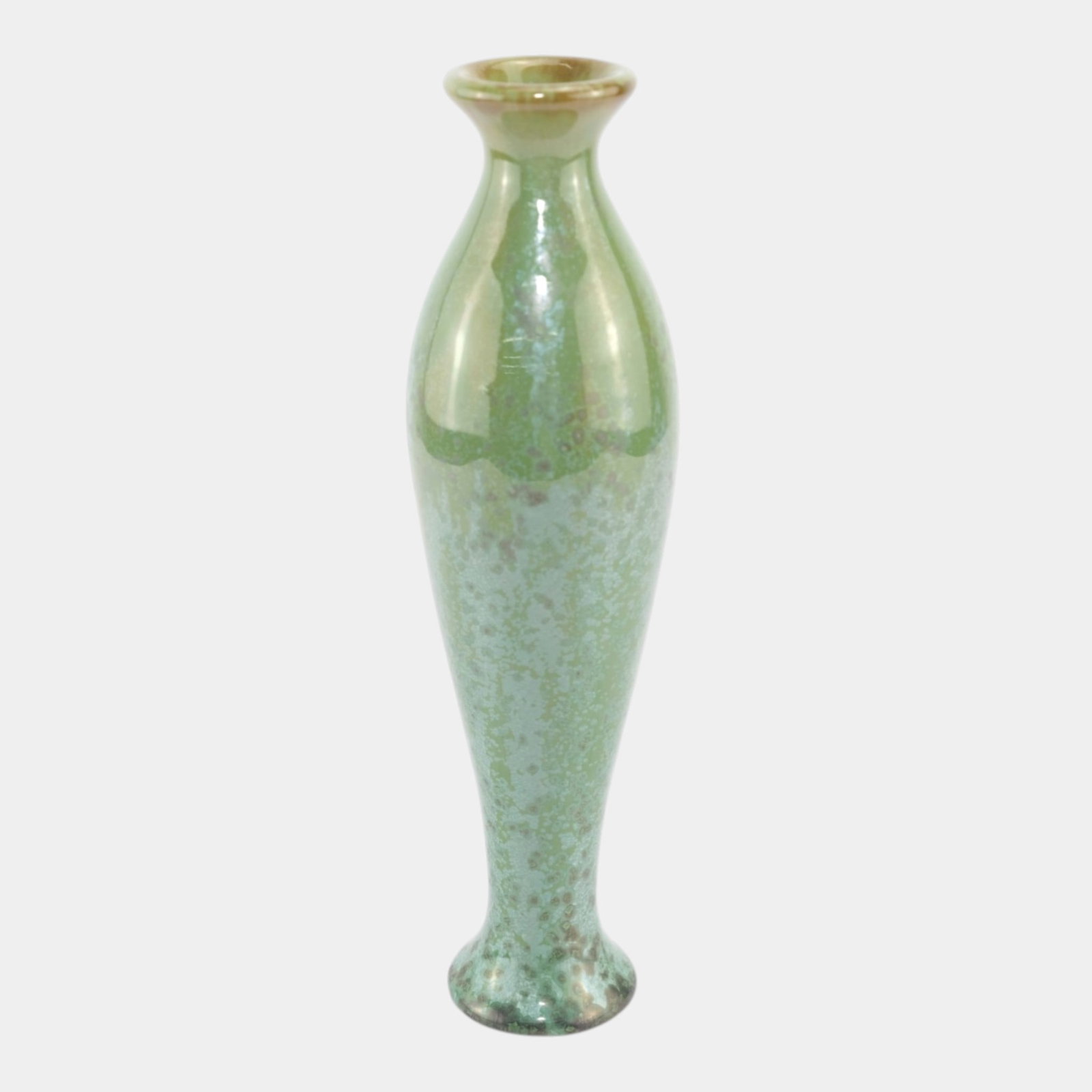 Fulper 1917-1934 Arts And Crafts Pottery Green Crystalline Ceramic Bud Vase 667: Professional, fast, and affordable in house shipping available for all items.For higher resolution images please visit www.bid.craftedauctions.com Fulper 1917-1934 Arts And Crafts Pottery Green Crysta