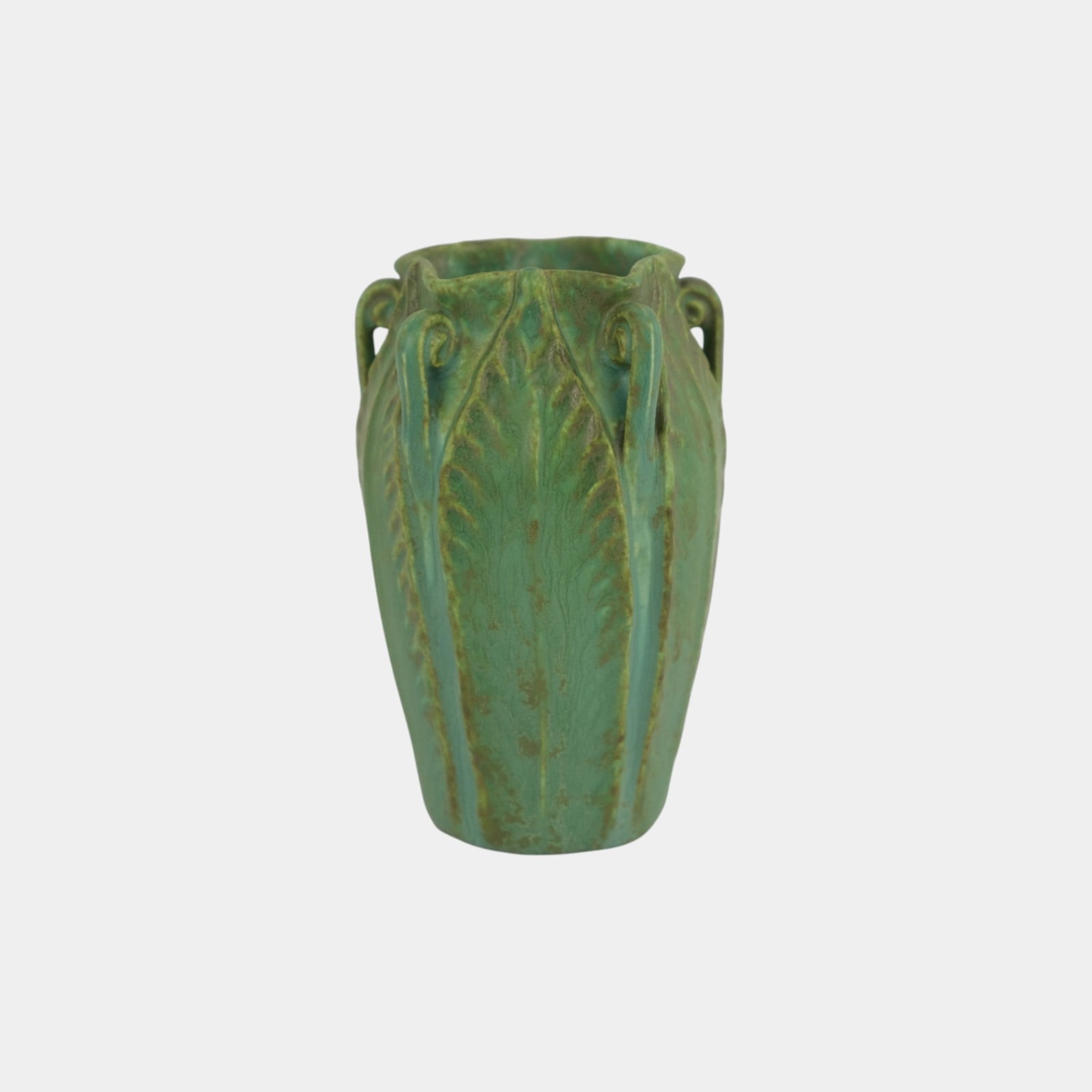 Ephraim Faience 2021 Miniature Matte Green Star Fern Art Pottery Vase: Professional, fast, and affordable in house shipping available for all items.For higher resolution images please visit www.bid.craftedauctions.com Ephraim Faience 2021 Miniature Matte Green Star Fern 