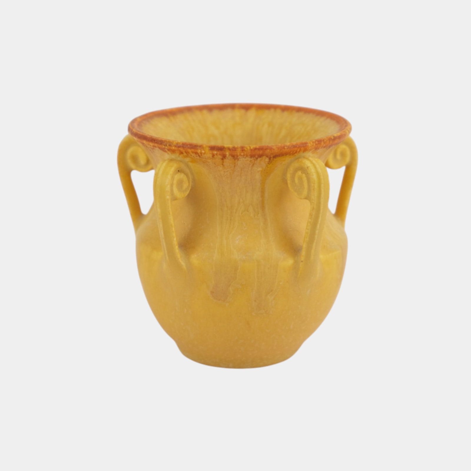 Ephraim Faience 2007 Experimental Miniature Satin Yellow Woodland Spring Vase: Professional, fast, and affordable in house shipping available for all items.For higher resolution images please visit www.bid.craftedauctions.com Ephraim Faience 2007 Experimental Miniature Satin Yel