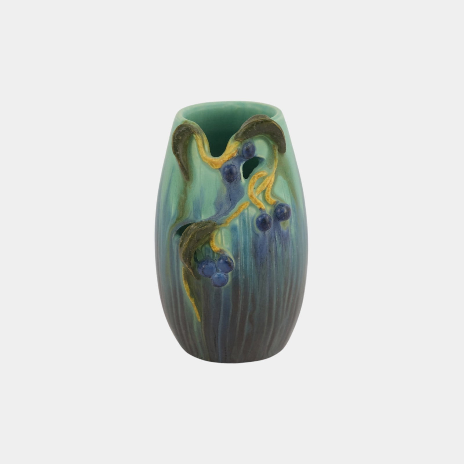 Ephraim Faience 2022 Pot Of The Week King Solomon's Seal Miniature Vase: Professional, fast, and affordable in house shipping available for all items.For higher resolution images please visit www.bid.craftedauctions.com Ephraim Faience 2022 Pot Of The Week King Solomon's S