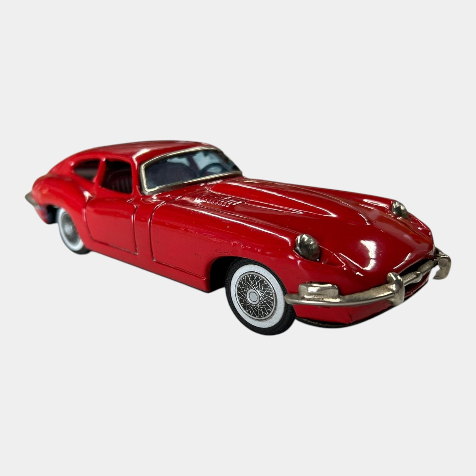 Bandai Japan 1960s Friction Powered Tin Plate Red Jaquar XK-E Sports Car Toy Car (1 of 6)