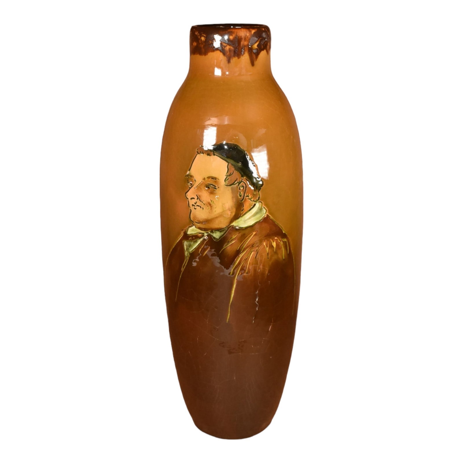 Weller Dickens Ware 1900s Vintage Art Pottery Monk Brown Ceramic Vase Gibson: Professional, fast, and affordable in house shipping available for all items.For higher resolution images please visit www.bid.craftedauctions.com Weller Dickens Ware 1900s Vintage Art Pottery Monk Br