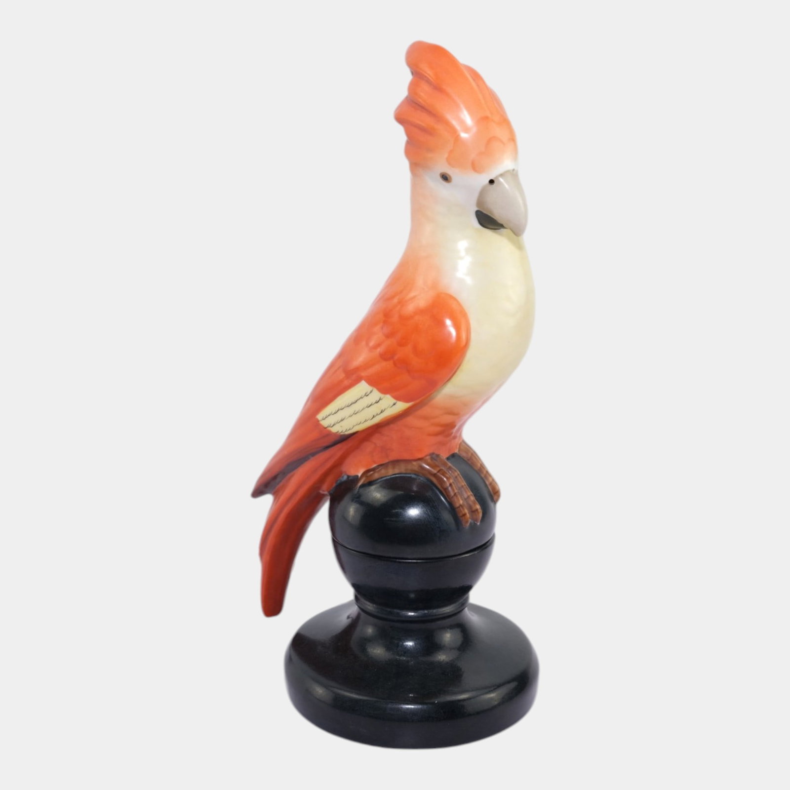 Fulper Art Deco Pottery Red Yellow Perched Parrot Bird Ceramic Electric Accent Lamp (1 of 6)