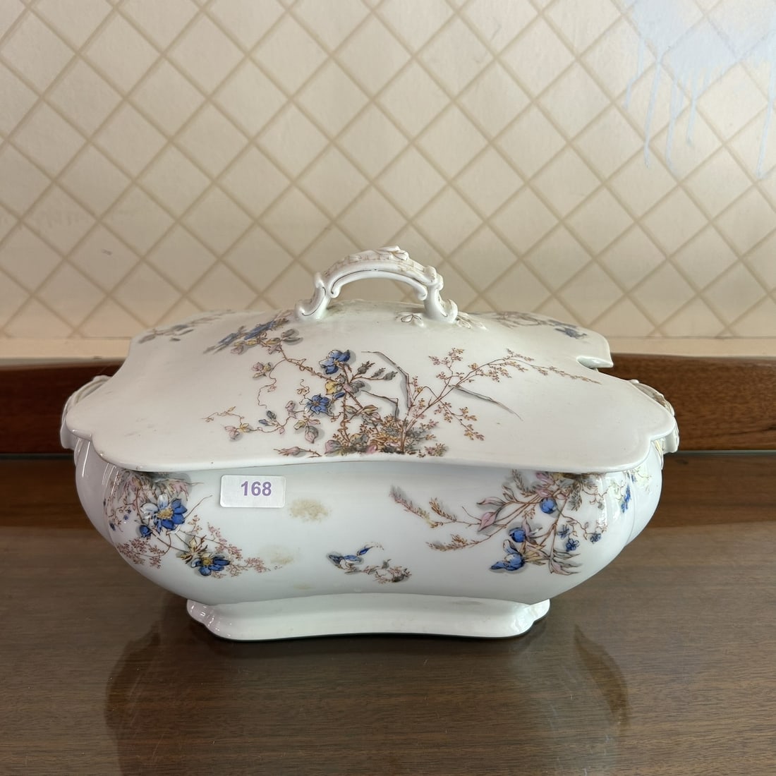 H & Co. Haviland Limoges French Floral Decorated Porcelain Two Handled Lidded Soup Tureen: Professional, fast, and affordable in house shipping available for all items.For higher resolution images please visit www.bid.craftedauctions.com H & Co. Haviland Limoges French Floral Decorated Porc