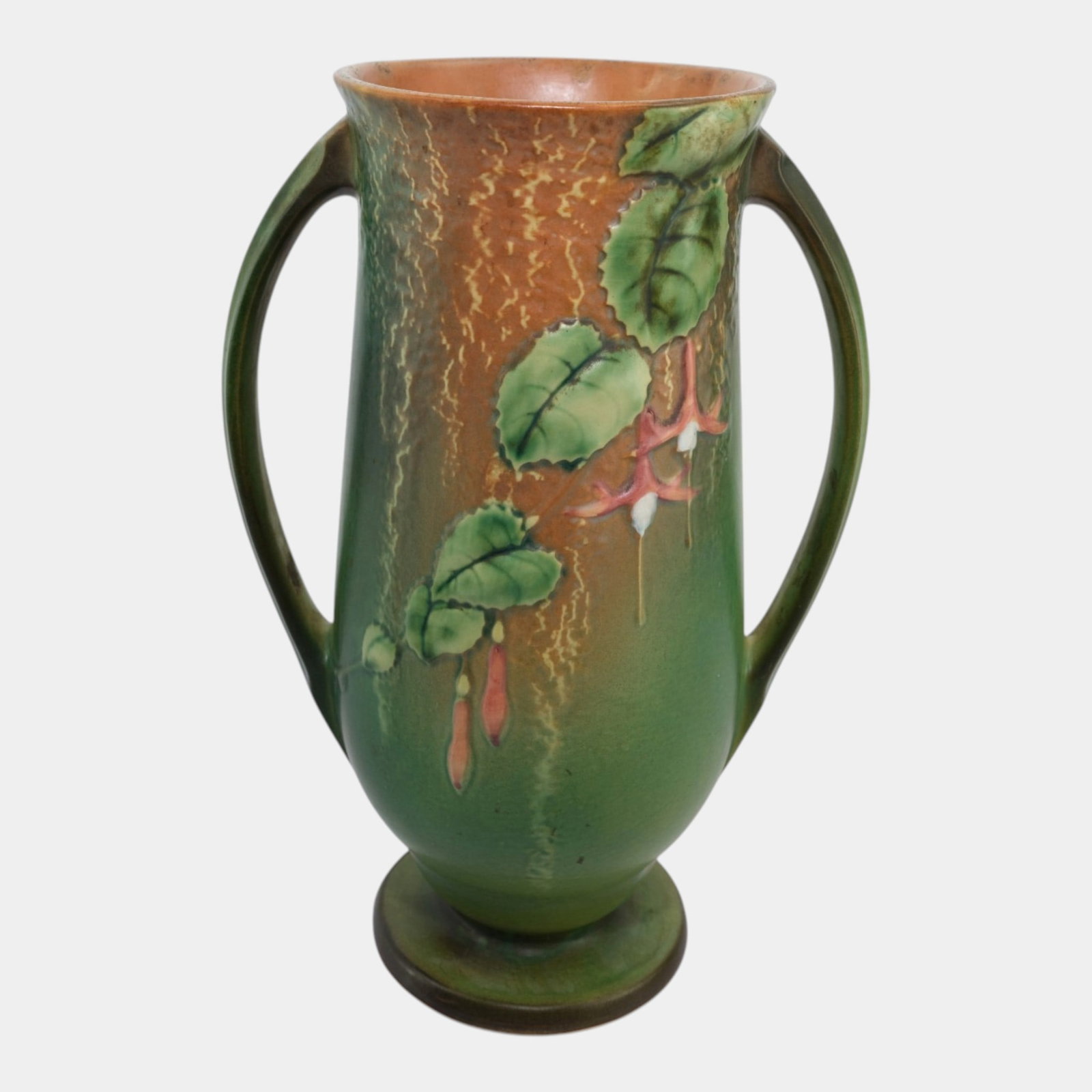 Roseville Fuchsia Green 1938 Vintage Art Pottery Tall Ceramic Vase 903-12 (1 of 6)