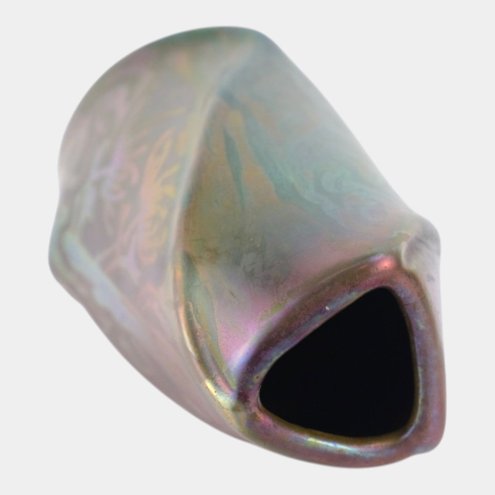 Weller Sicard 1902-07 Art Nouveau Pottery Iridescent Luster Floral Vase - 5
