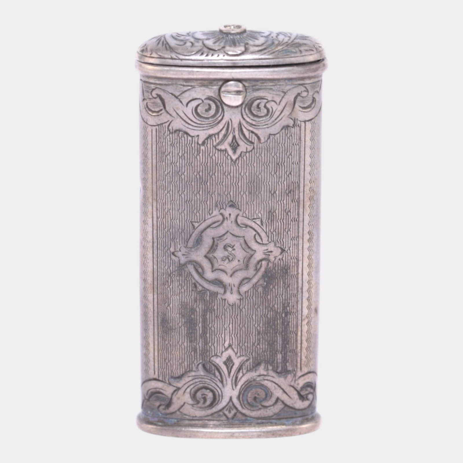 Late 19th Century Victorian 800 Sterling Silver Art Nouveau Slide Out Match Holder: Professional, fast, and affordable in house shipping available for all items.For higher resolution images please visit www.bid.craftedauctions.com Late 19th Century Victorian 800 Sterling Silver Art N