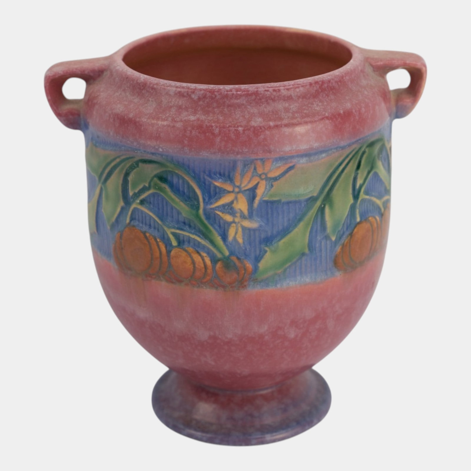 Roseville Baneda Pink 1932 Vintage Arts And Crafts Pottery Ceramic Vase 606-7 (1 of 6)