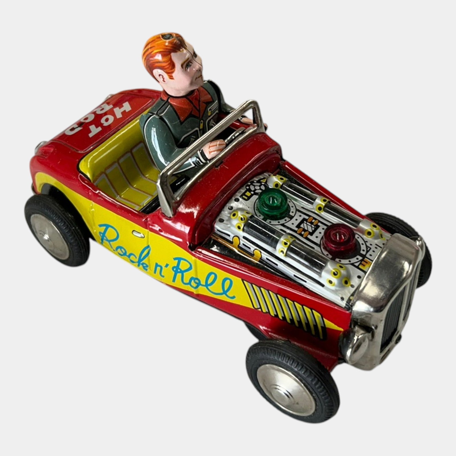 T.N. Nomura 1950s Tin Lithographed Battery Operated "Dream Boat" Rock 'N' Roll Hot Rod Toy Car (1 of 5)