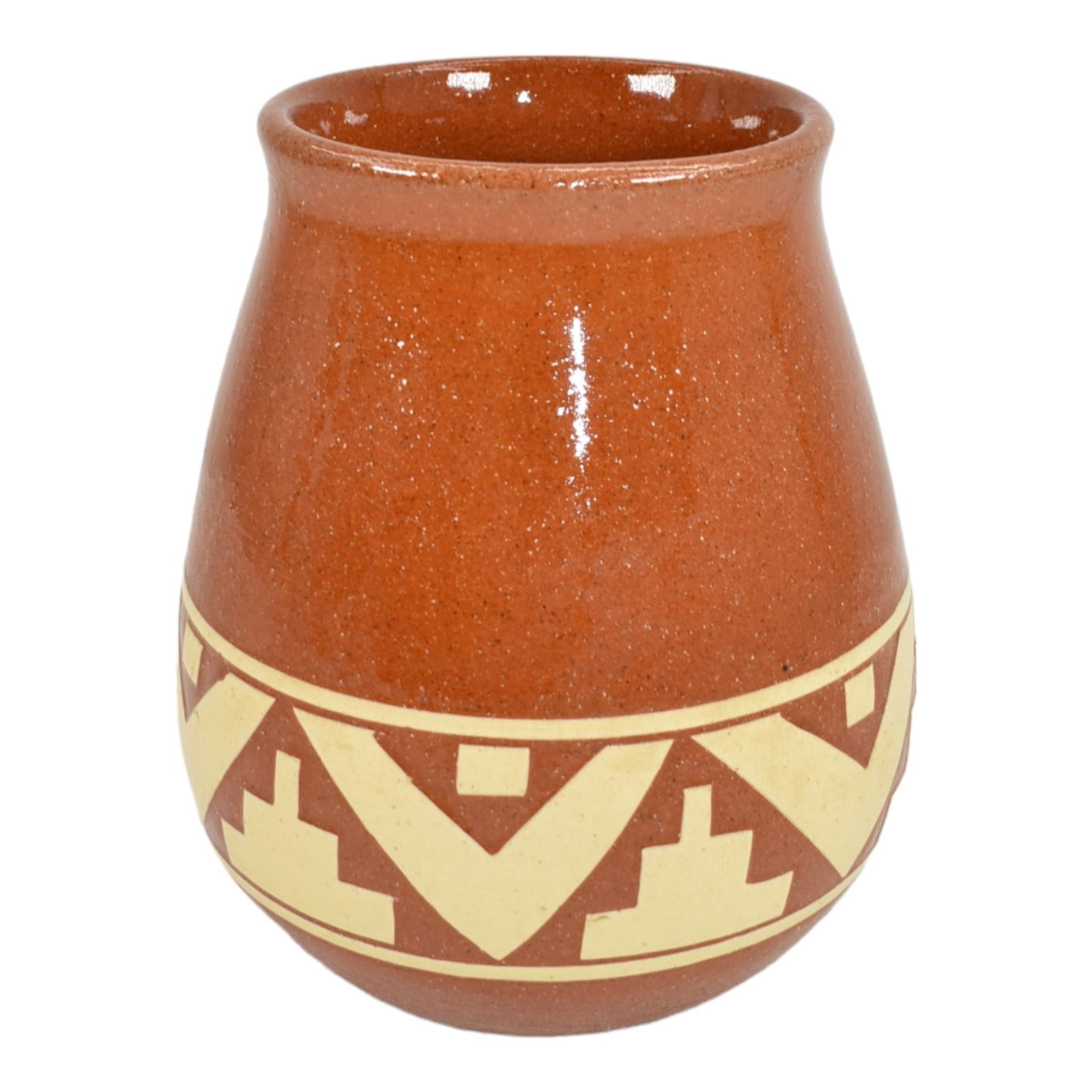 Pine Ridge Sioux Dakota Art Pottery Hand Made Brown Stair Design Vase Woody: Professional, fast, and affordable in house shipping available for all items.For higher resolution images please visit www.bid.craftedauctions.com Pine Ridge Sioux Dakota Art Pottery Hand Made Brown S