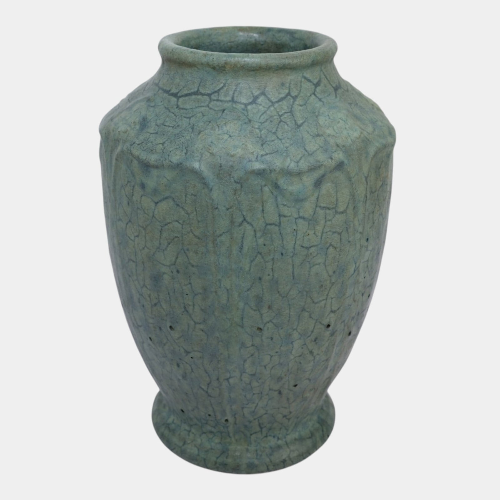 Grueby 1900s Arts and Crafts Pottery Organic Matte Green Vase (Ruth Erickson) - 2