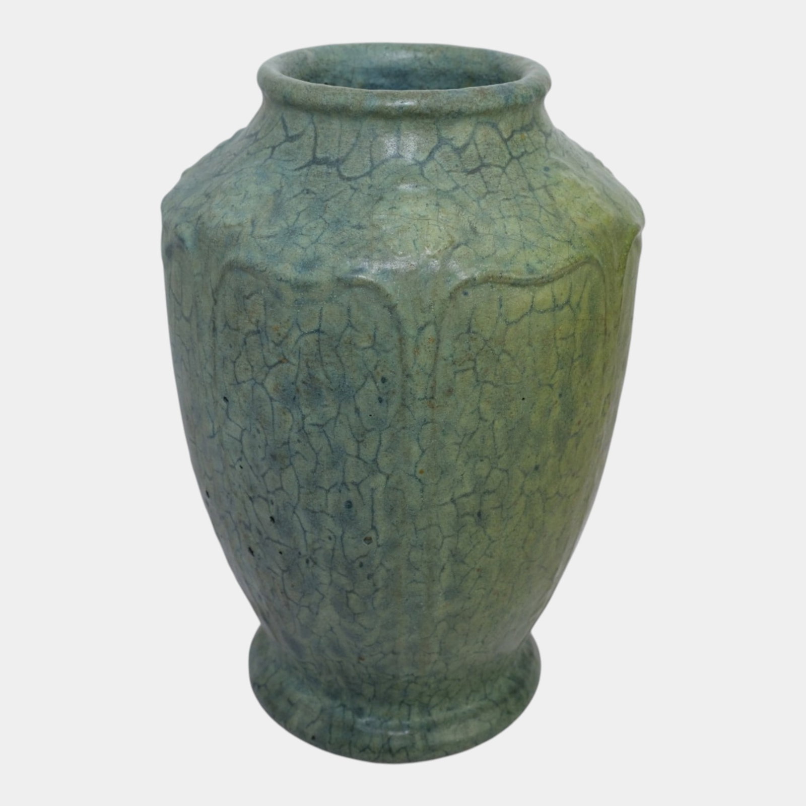 Grueby 1900s Arts and Crafts Pottery Organic Matte Green Vase (Ruth Erickson) - 3
