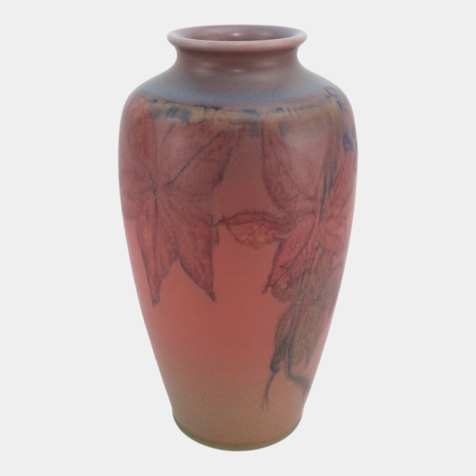 Rookwood 1931 Vintage Arts & Crafts Pottery Red Purple Floral Ceramic Vase 614D Elizabeth Lincoln - 2