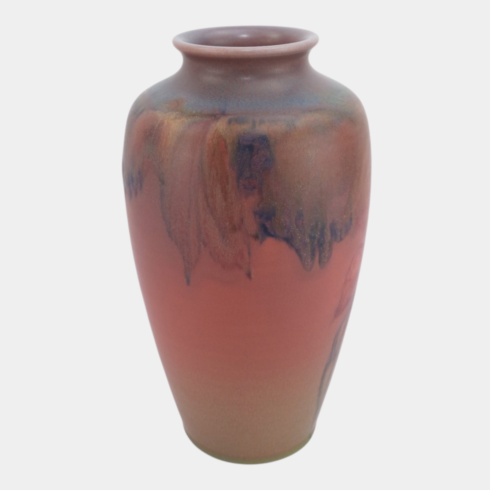 Rookwood 1931 Vintage Arts & Crafts Pottery Red Purple Floral Ceramic Vase 614D Elizabeth Lincoln - 4