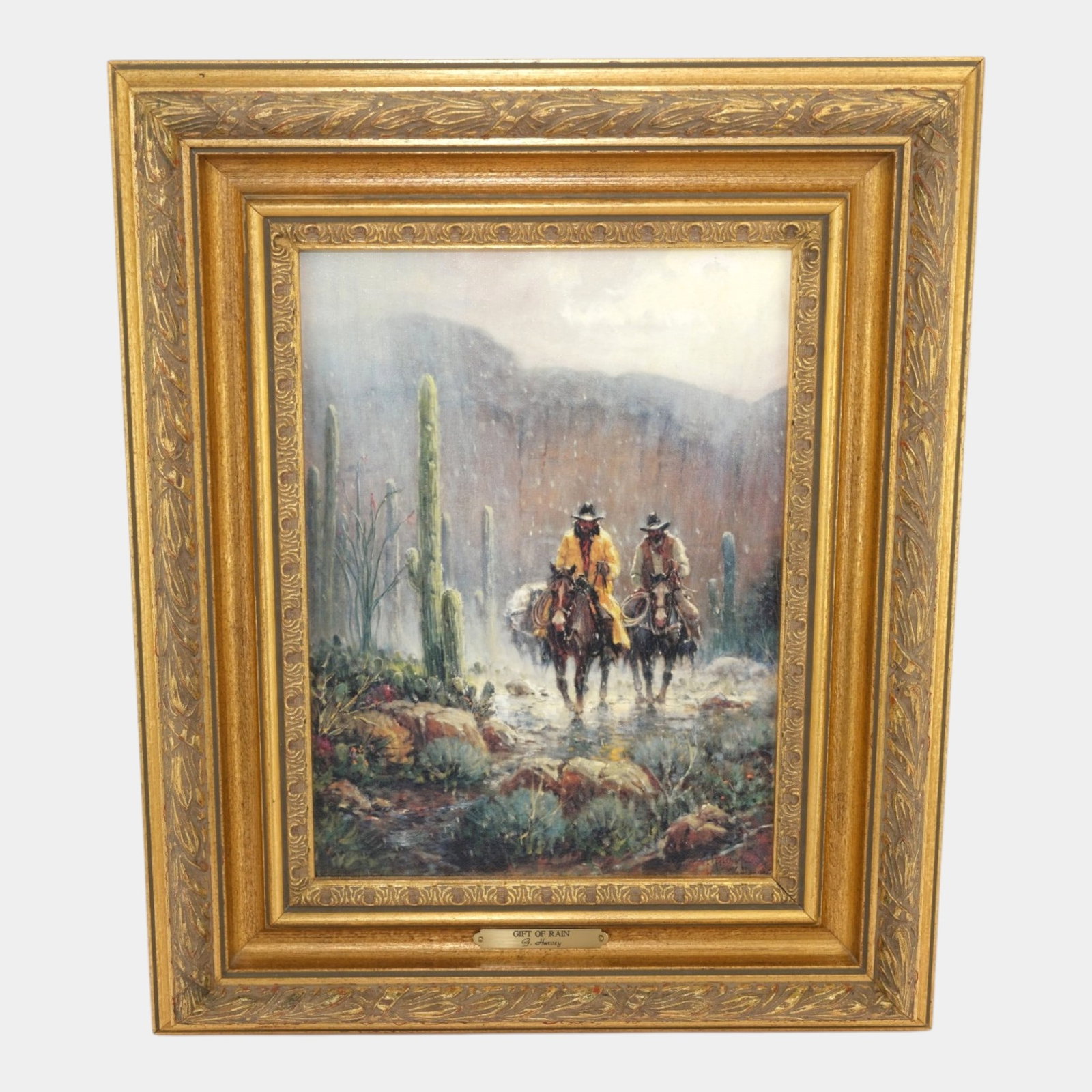 G Harvey (American, 1933-2017) "Gift of Rain" Mastergraphics On Canvas Gold Gilt Framed Print COA (1 of 10)