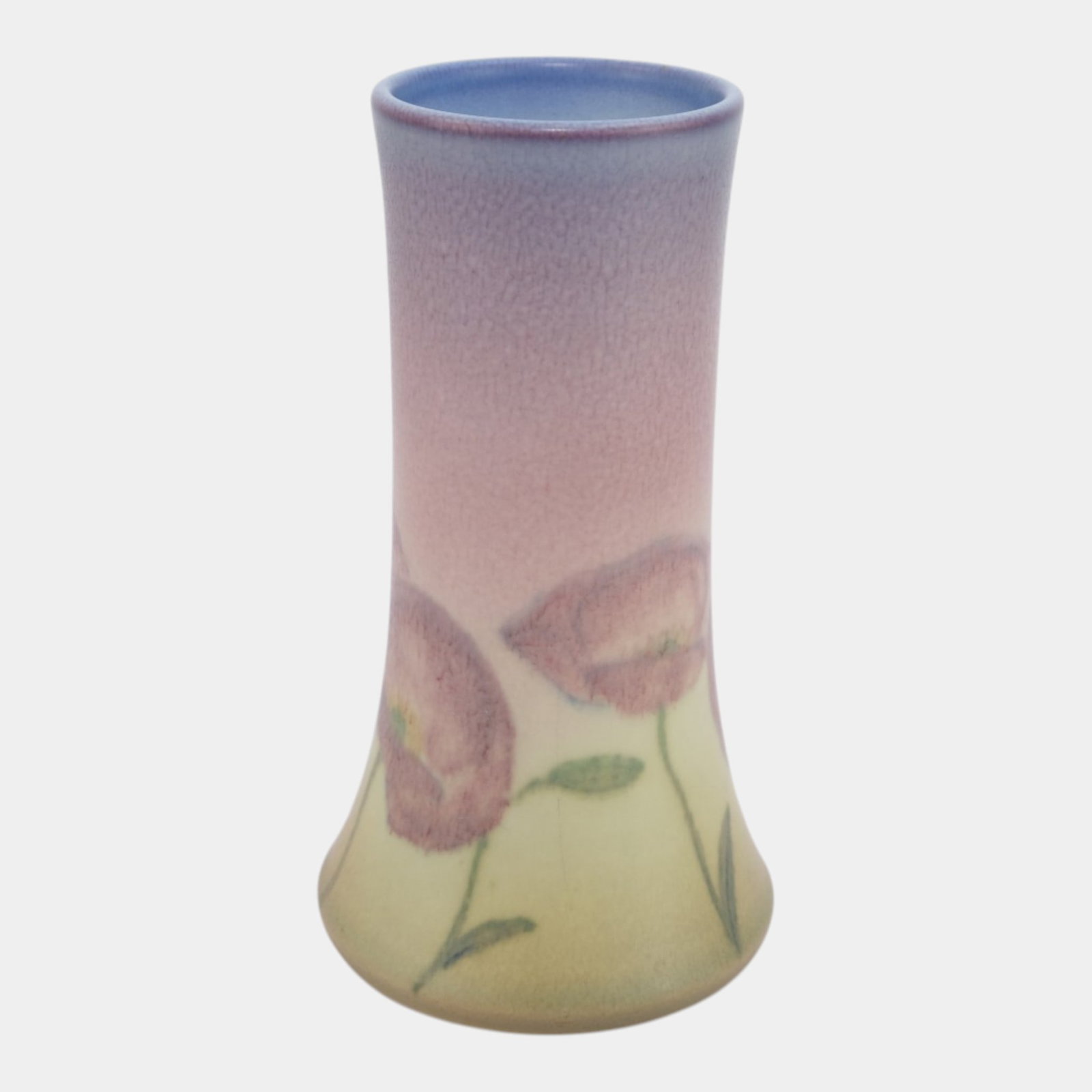 Kataro Shirayamadani For Rookwood 1940 Vintage Arts & Crafts Pottery Yellow Purple Poppy Vase 1358E - 2