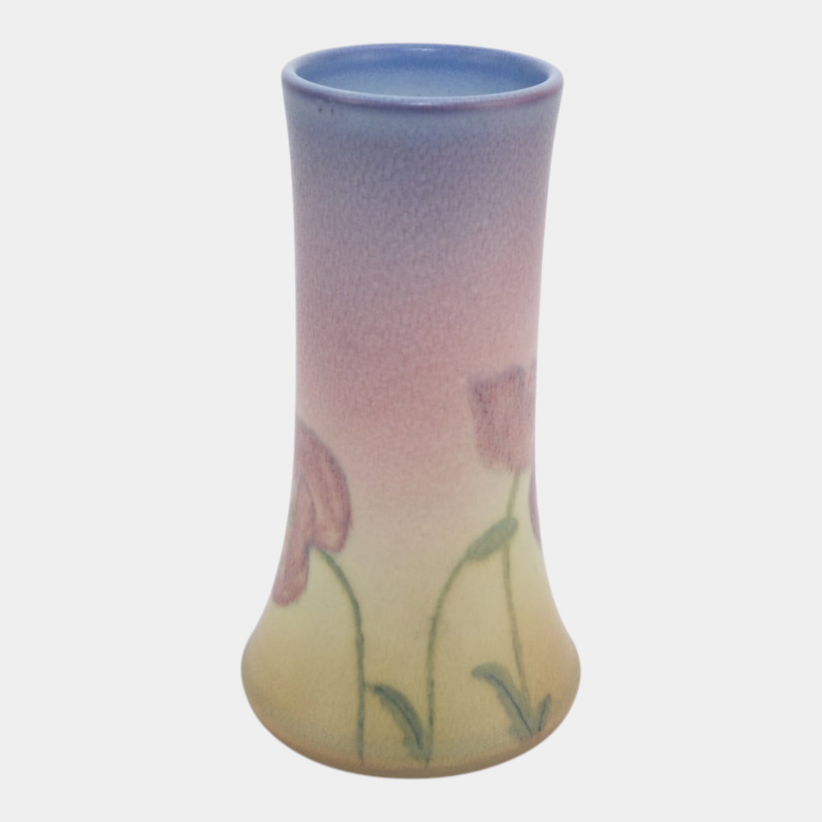 Kataro Shirayamadani For Rookwood 1940 Vintage Arts & Crafts Pottery Yellow Purple Poppy Vase 1358E - 4