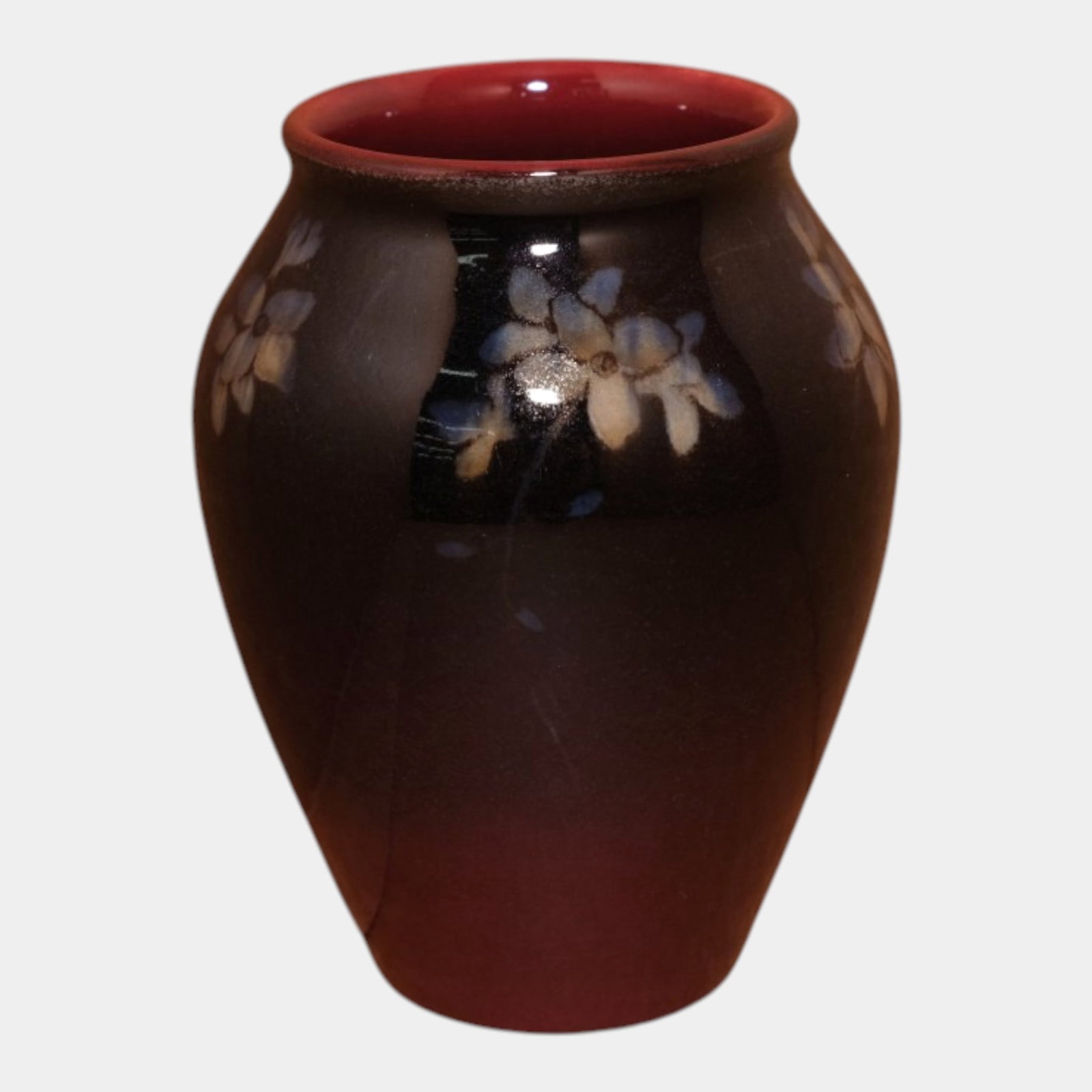 Rookwood 1924 Vintage Arts And Crafts Pottery Black Red Floral Ceramic Vase 915F Harriet Wilcox: Professional, fast, and affordable in house shipping available for all items.For higher resolution images please visit www.bid.craftedauctions.com Rookwood 1924 Vintage Arts And Crafts Pottery Black R