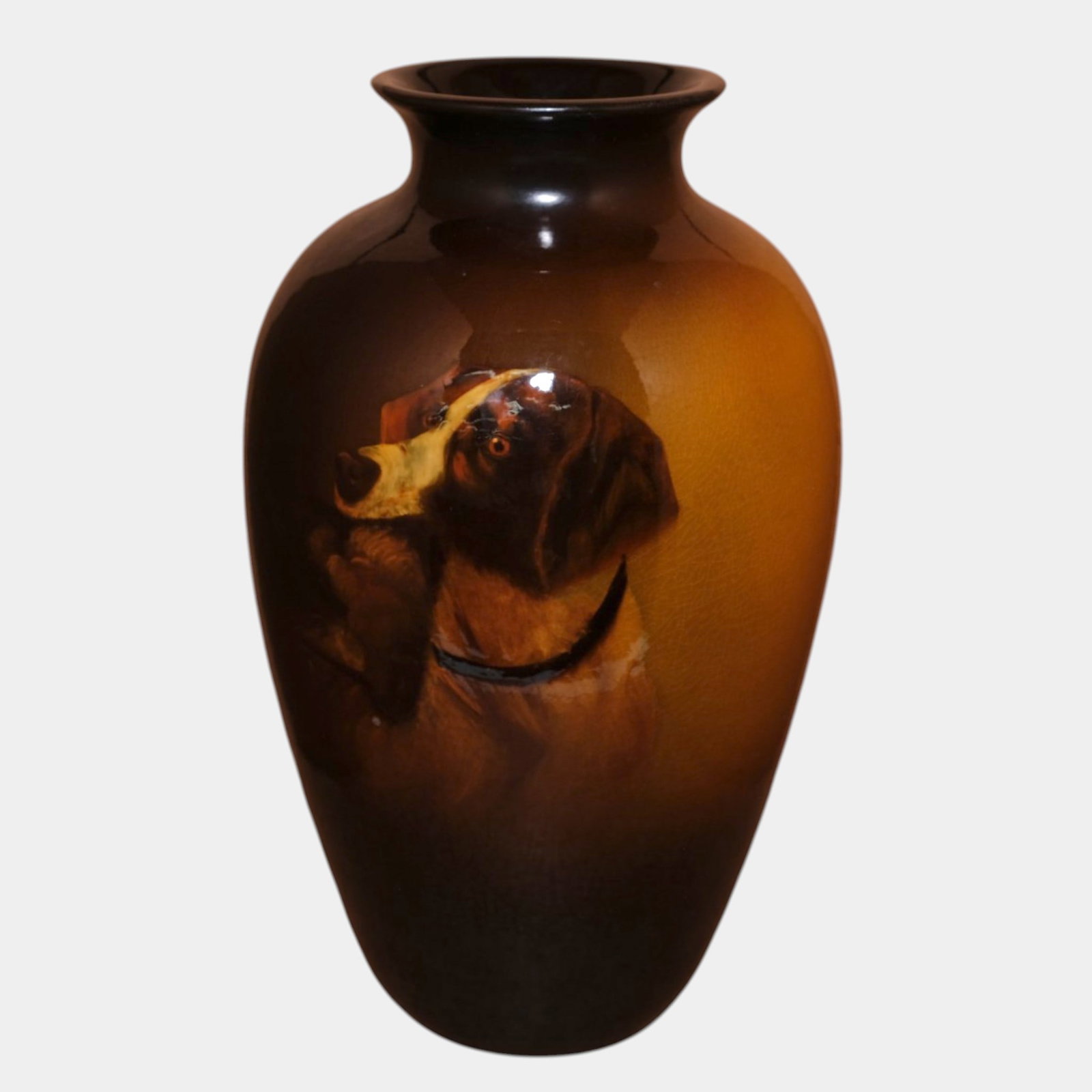 Weller Louwelsa 1900s Vintage Art Pottery Setter Portrait Ceramic Vase Blake (1 of 9)