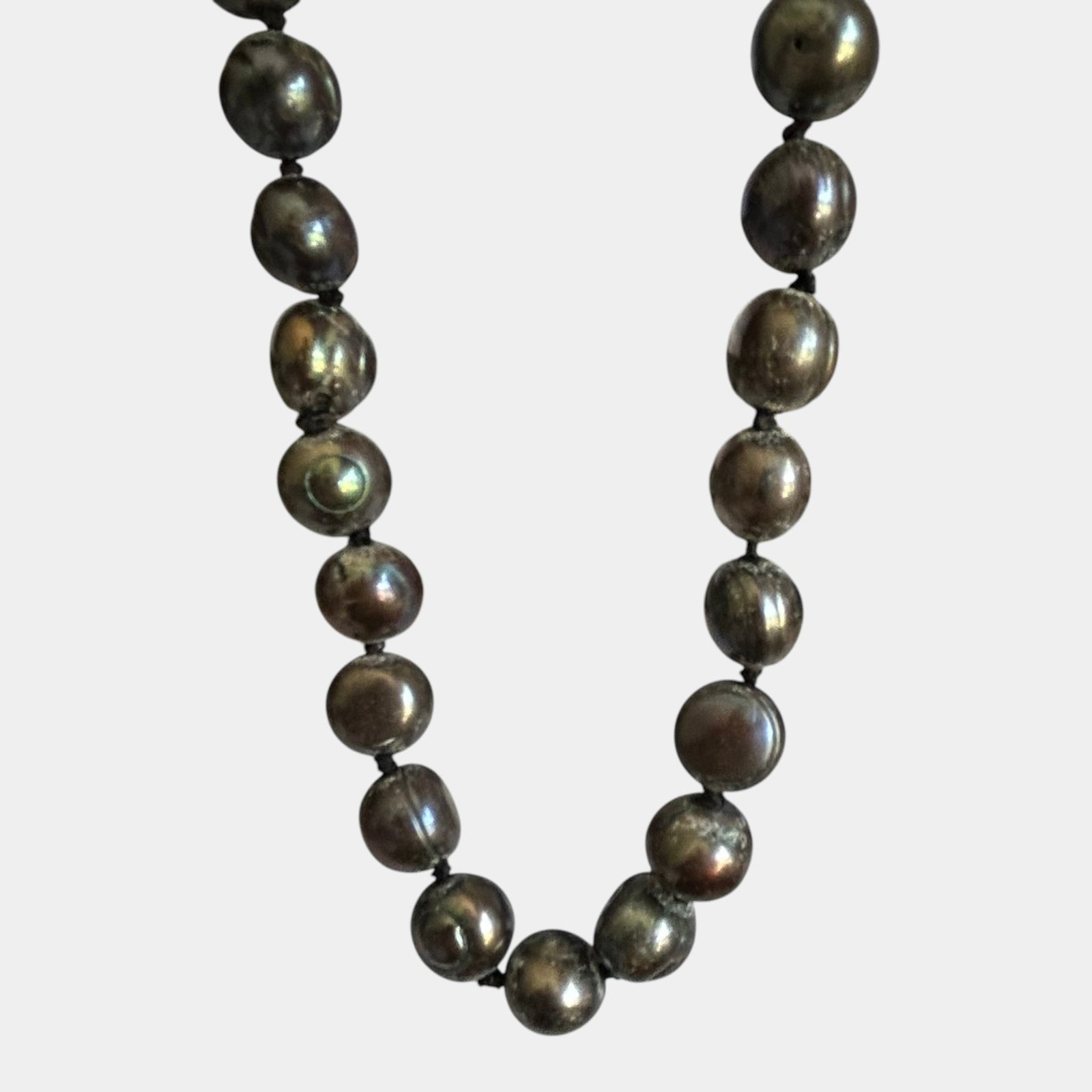 Large 11mm Baroque Black Pearl Iridescent 17" Long Strand Necklace Fine Jewelry Statement Design (1 of 4)
