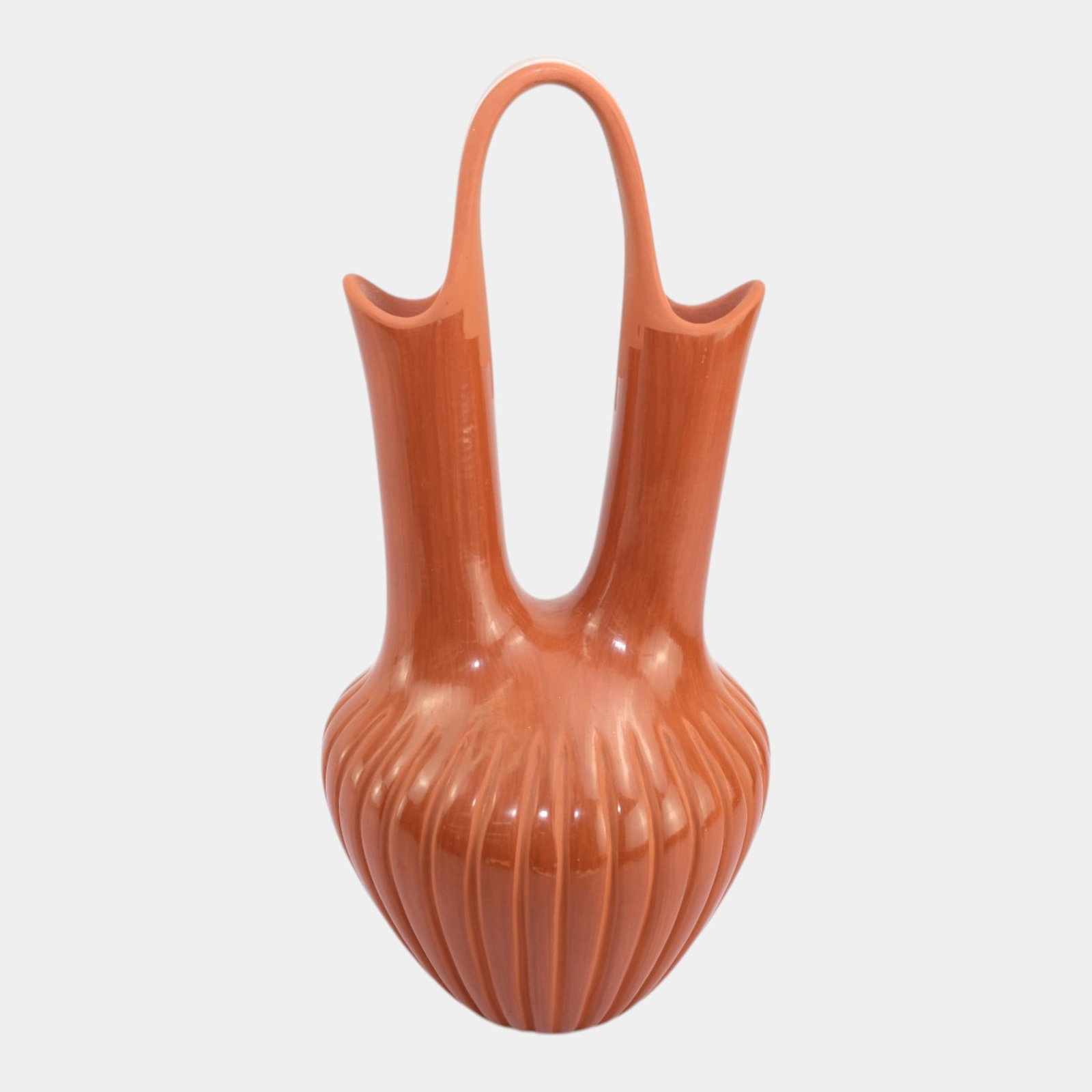 Pauline Romero Jemez Pottery Pueblo Native American Fluted Wedding Vase (1 of 4)