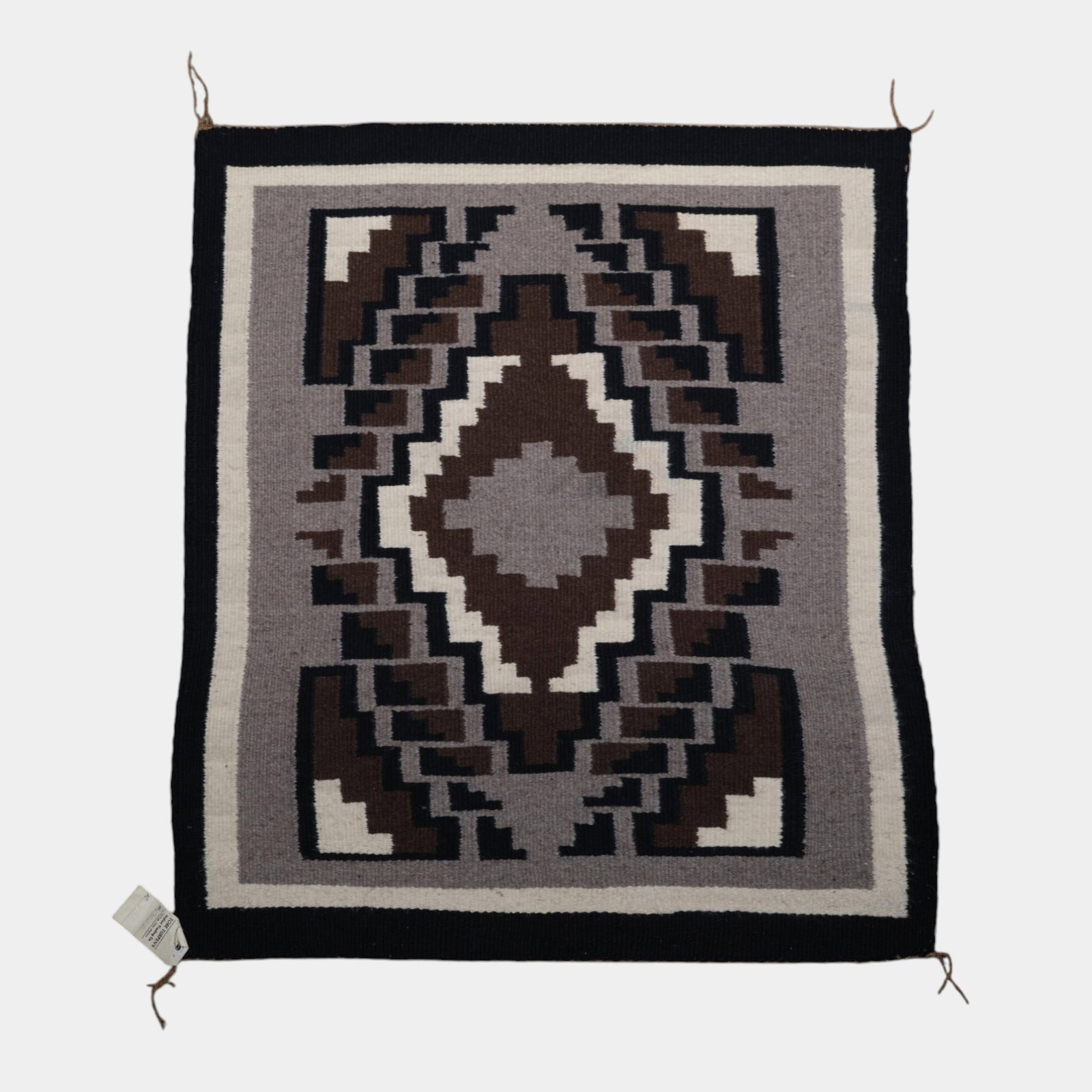 Angelina Johnson Navajo Two Grey Hills Handwoven Wool Rug With Original Weaver Label (1 of 4)
