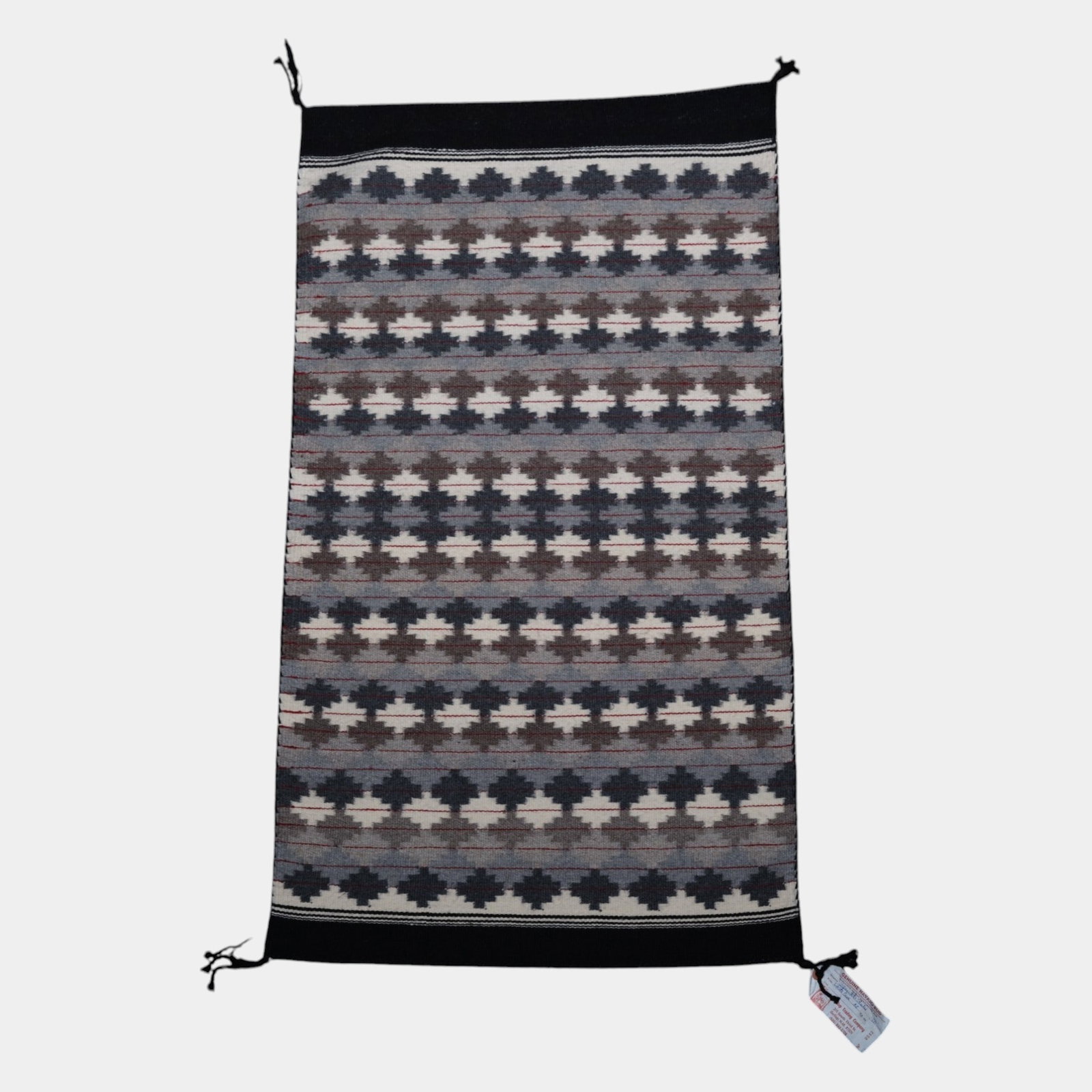 Jeanette Shabi Navajo Handwoven Wool Rug With Original Weaver Label Southwestern Textile (1 of 4)