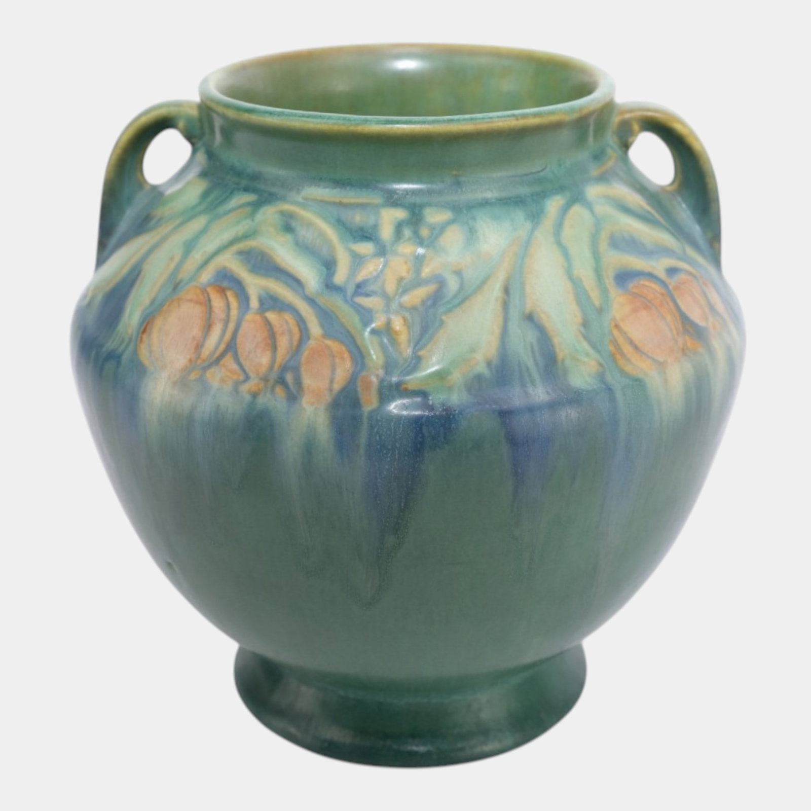 Roseville Baneda Green 1932 Vintage Arts And Crafts Pottery Ceramic Vase 591-6 (1 of 6)