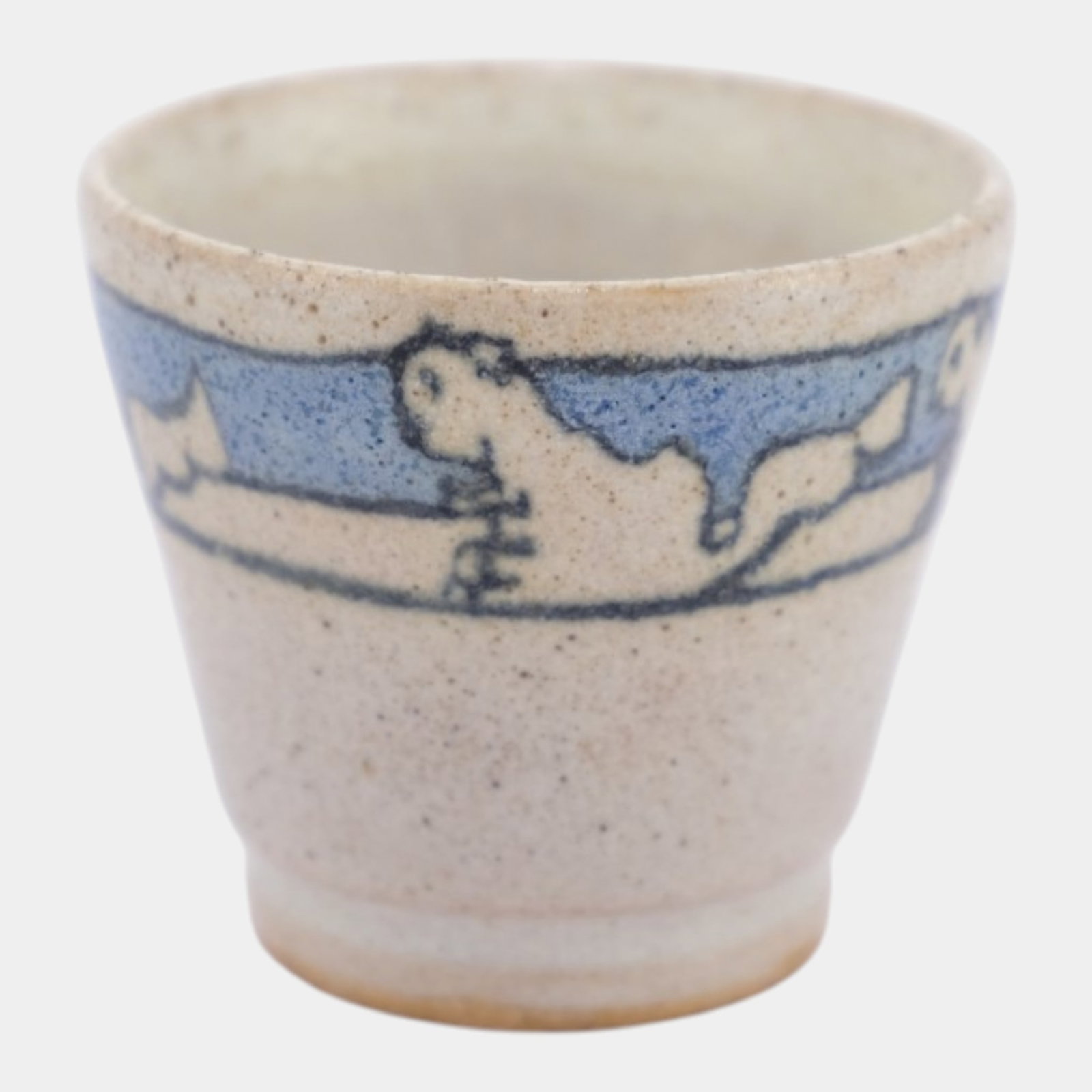 Paul Revere Saturday Evening Girls Pottery 1920s White Squirrel Banded Ceramic Cup (1 of 6)