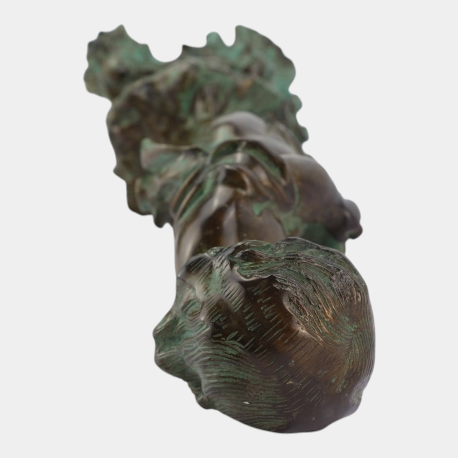 Early 20th Century Art Nouveau Figural Putto Cherub Patinated Bronze Sculpture On Ornate - 5