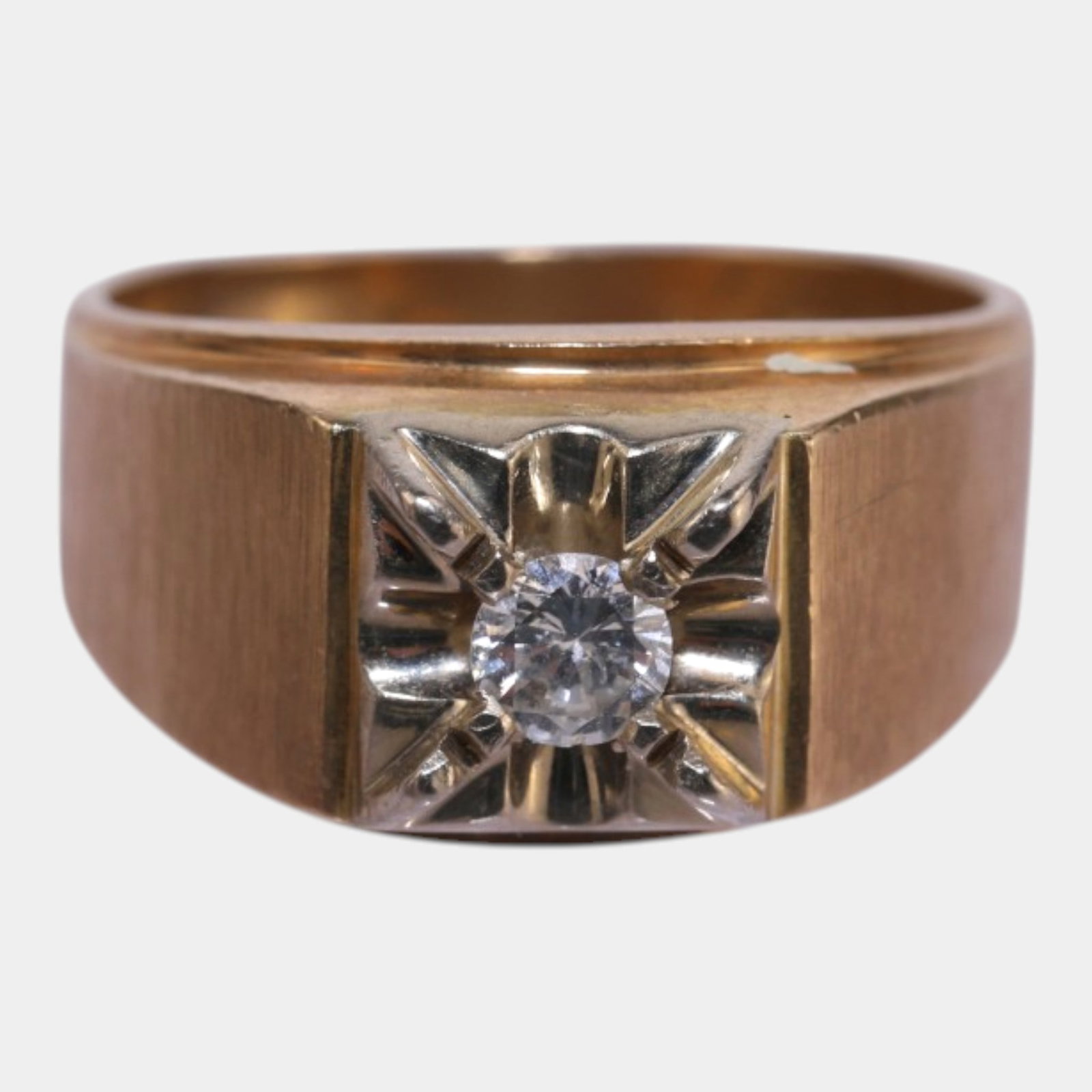 14K Gold Diamond Mid Century Modernist Wide Band Statement Ring Fine Jewelry Size 9: Professional, fast, and affordable in house shipping available for all items.For higher resolution images please visit www.bid.craftedauctions.com Boldly geometric and elegantly sculptural, this 14K g