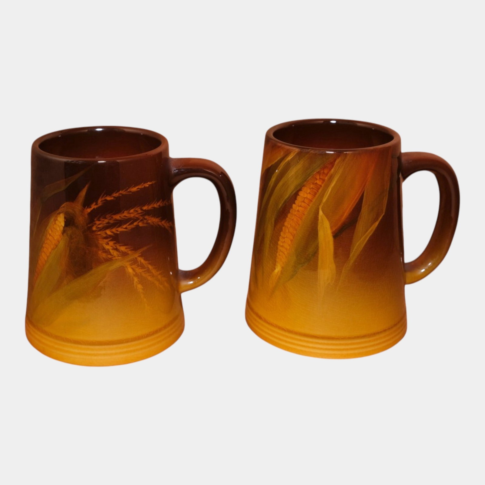 Rookwood 1898 Vintage Arts And Crafts Pottery Brown Corn Stalk & Husk Mugs 587C Lenore Asbury: Professional, fast, and affordable in house shipping available for all items.For higher resolution images please visit www.bid.craftedauctions.com Rookwood 1898 Vintage Arts And Crafts Pottery Brown C