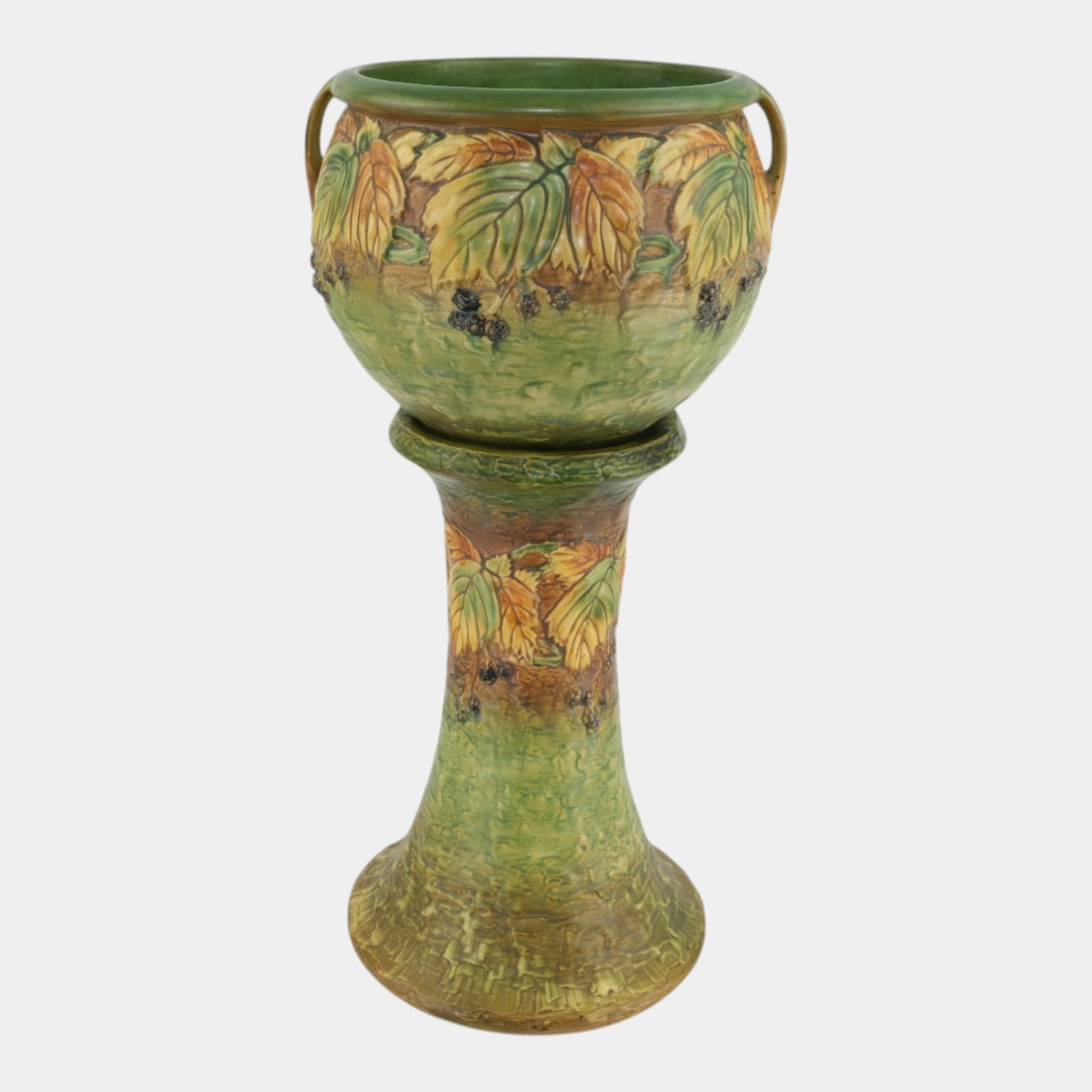 Roseville Blackberry 1932 Vintage Art Pottery Jardiniere And Pedestal 623-10 (1 of 6)