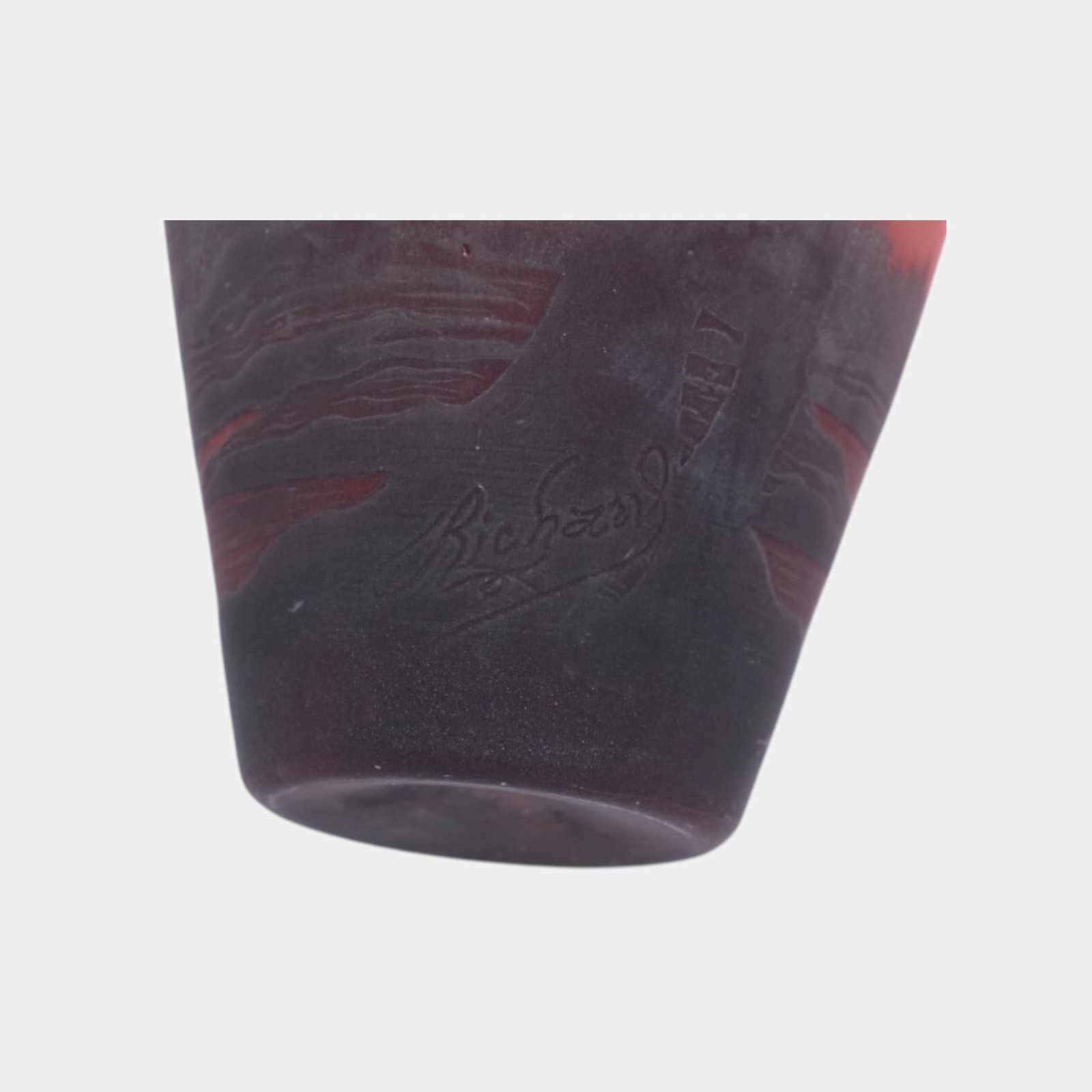 Richard Burgsthall For Loetz Early 1900s Orange Red Scenic Ruins On River Cameo Art Glass Vase - 7