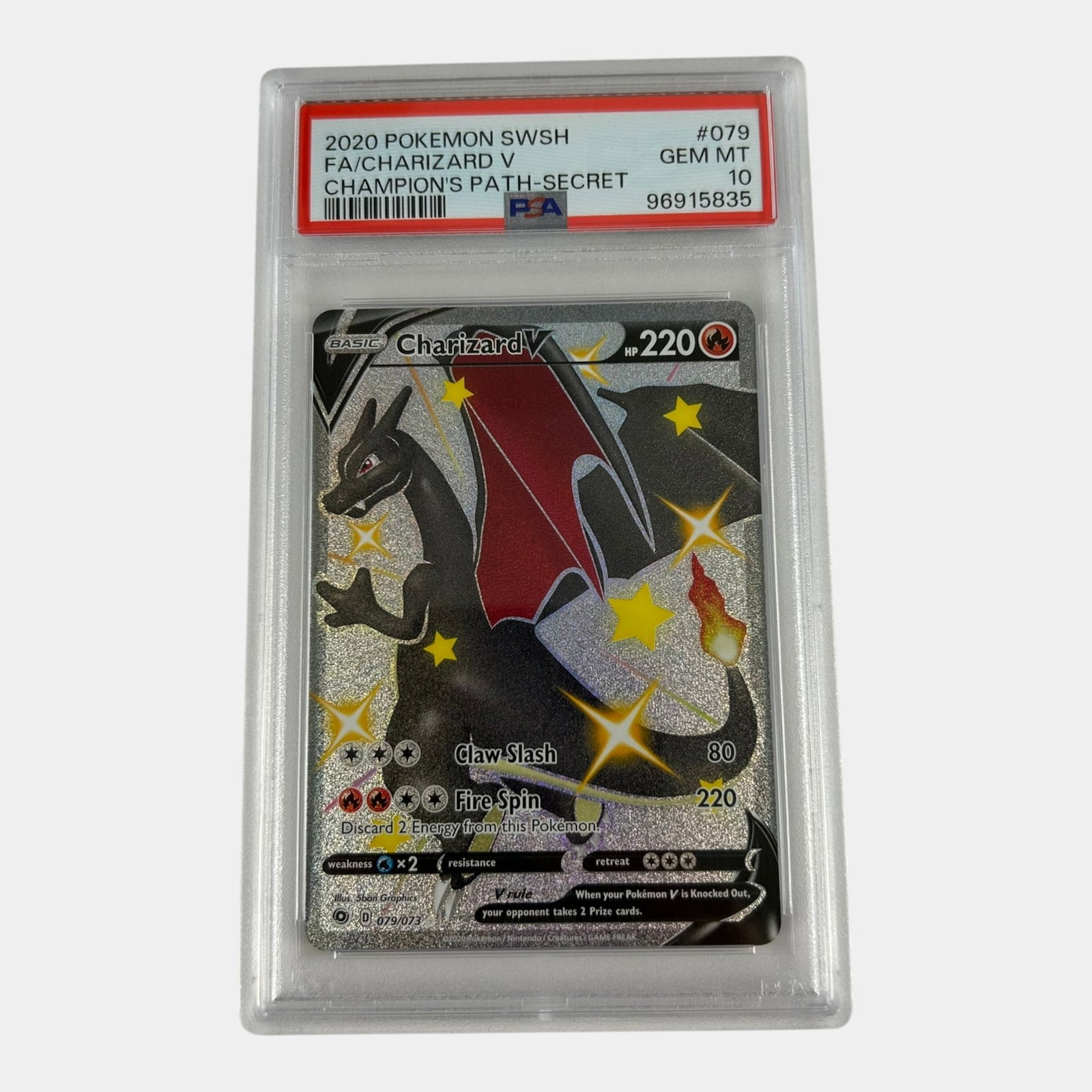 Charizard 79/73 PSA 10 Champions Path Sword & Shield Secret Rare Graded Pokemon Card (1 of 2)