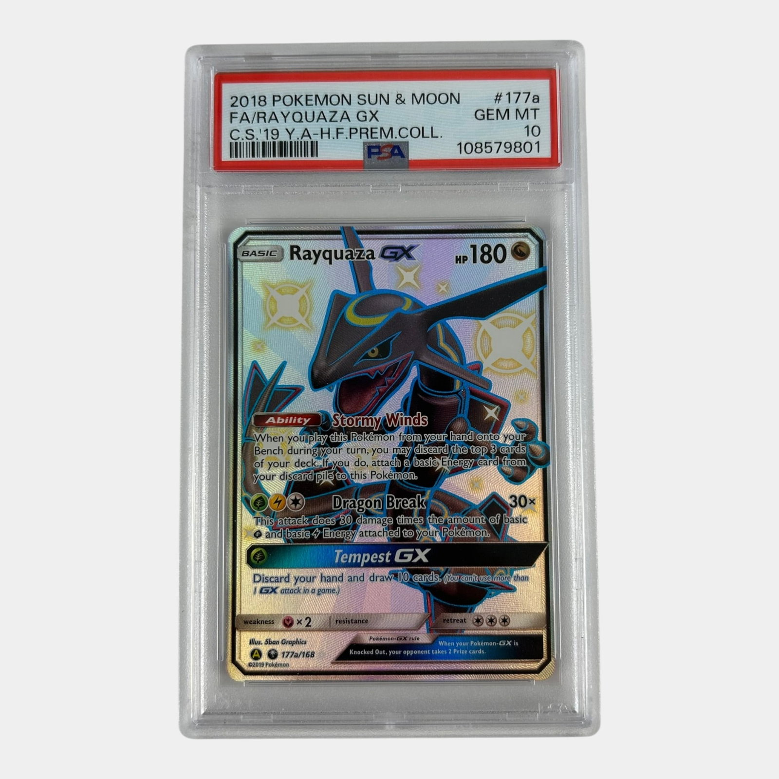 Rayquaza GX 177a/168 PSA 10 Sun & Moon Alternative Art Promo Card Rare Graded Pokemon Card (1 of 2)