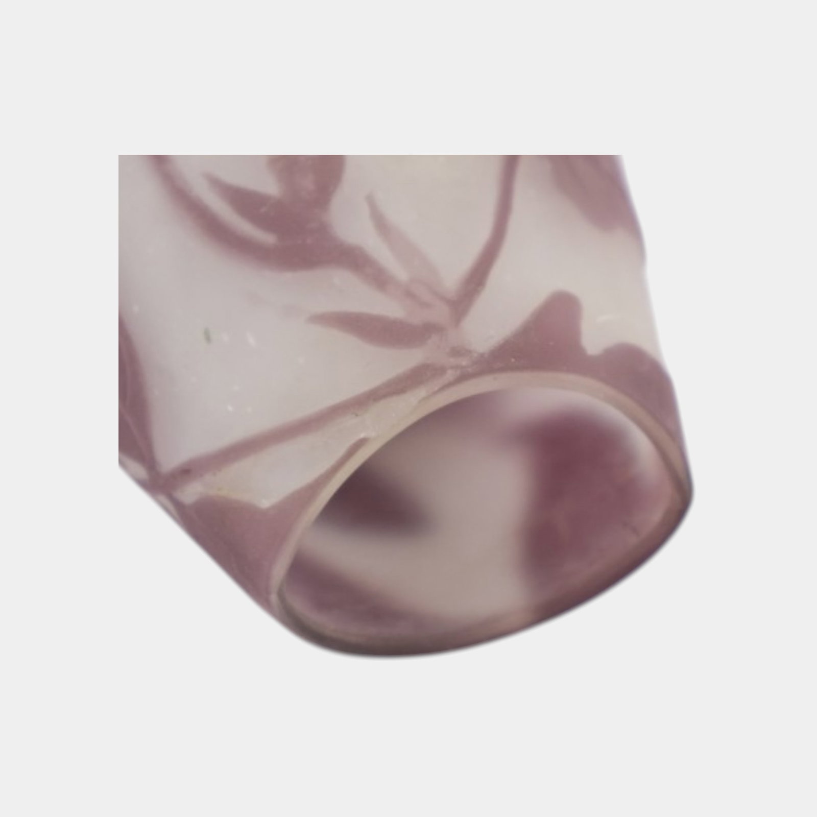 Galle Early 1900s French Art Nouveau Purple & White Leaf & Branch Decorated Cameo Art Glass Vase - 8